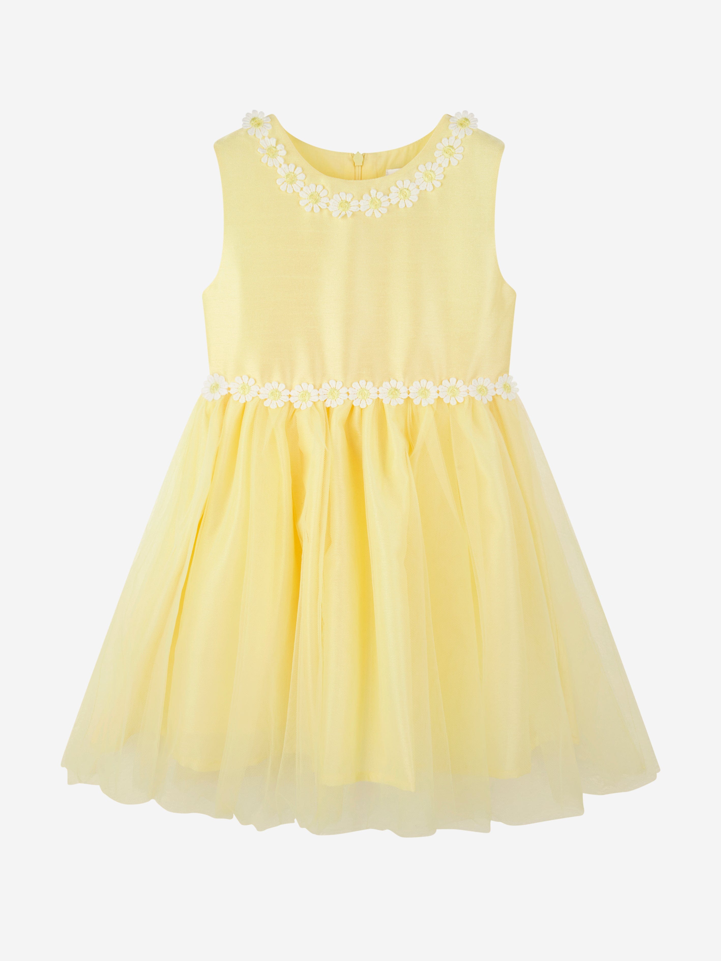 Rachel Riley Girls Daisy Tulle Dress in Yellow 2025 New For Sale