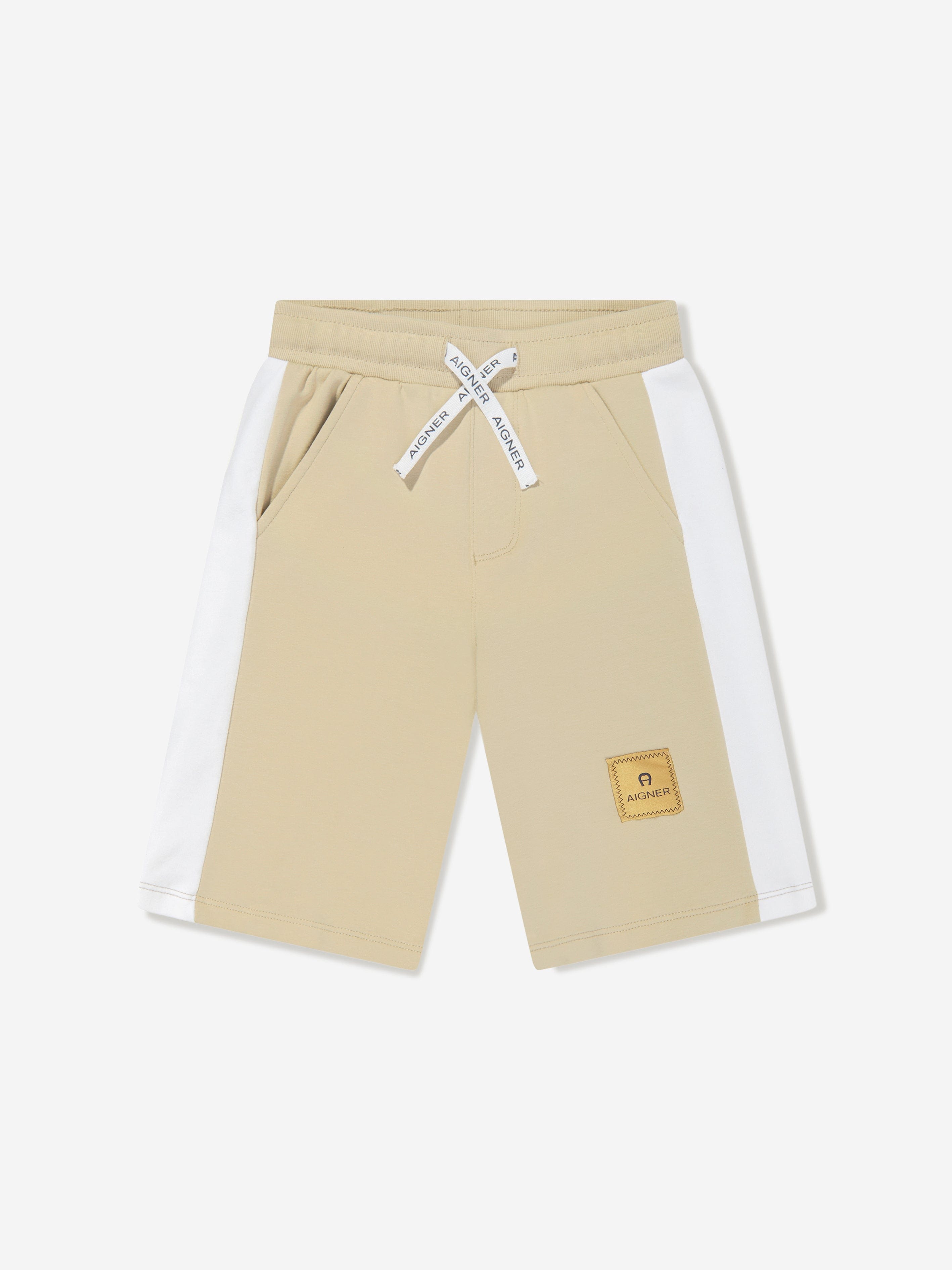 Aigner Boys Logo Bermuda Shorts in Beige Low Pice Fee Shipping Sale Online