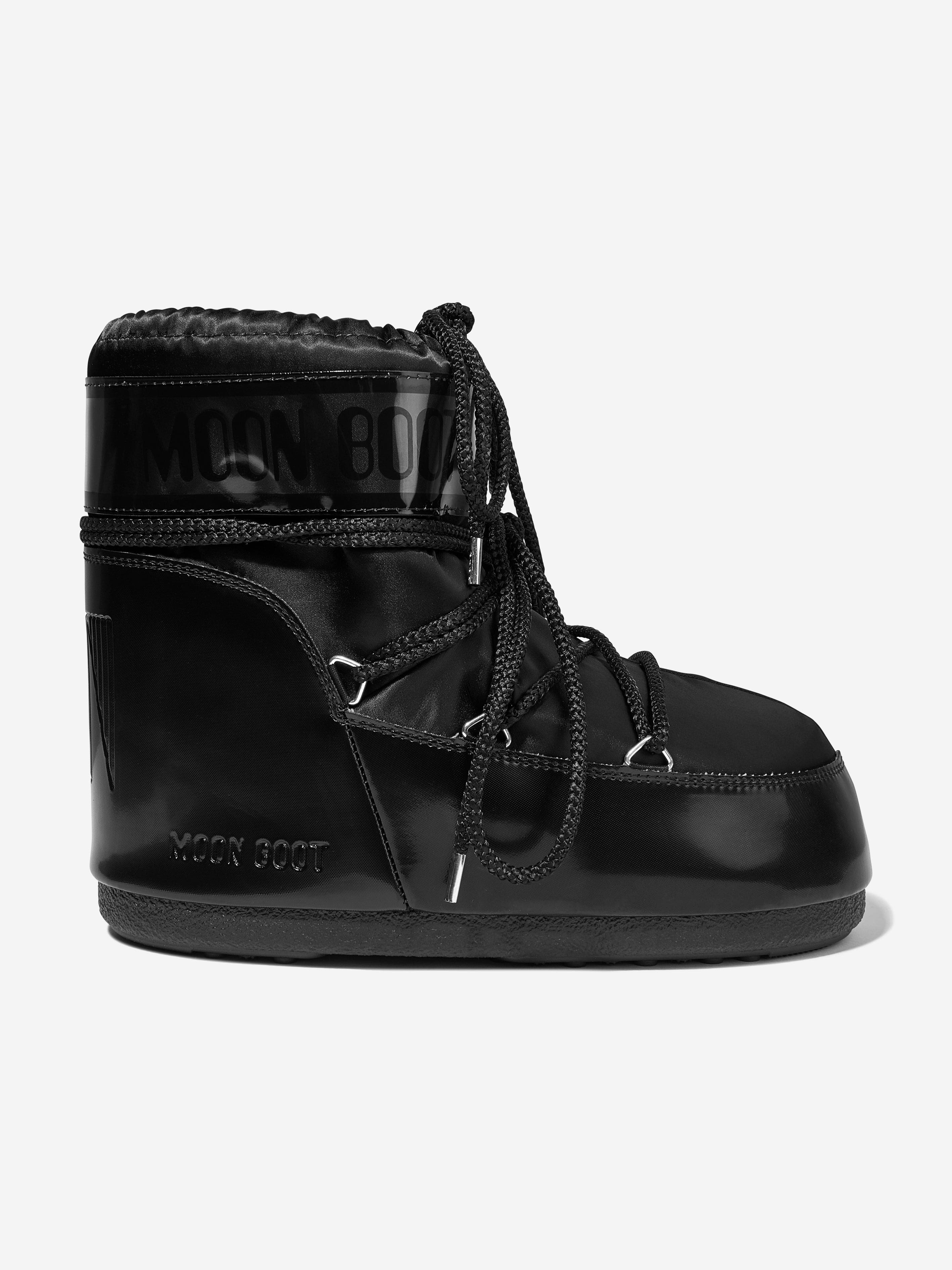 Moon Boot Kids Icon Low Glance Snow Boots in Black Sale Free Shipping