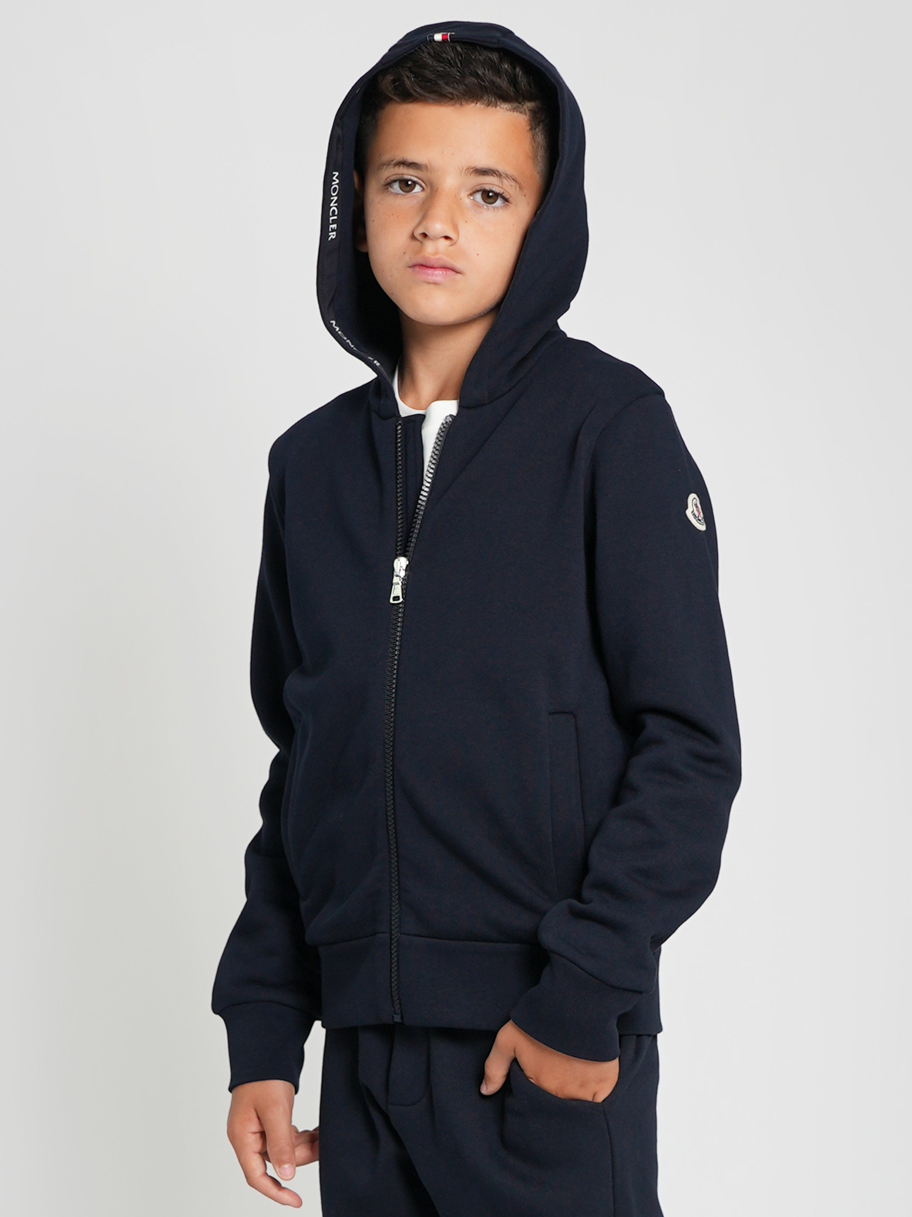 Moncler Enfant Boys Zip Up Top in Navy Outlet Where Can You Find
