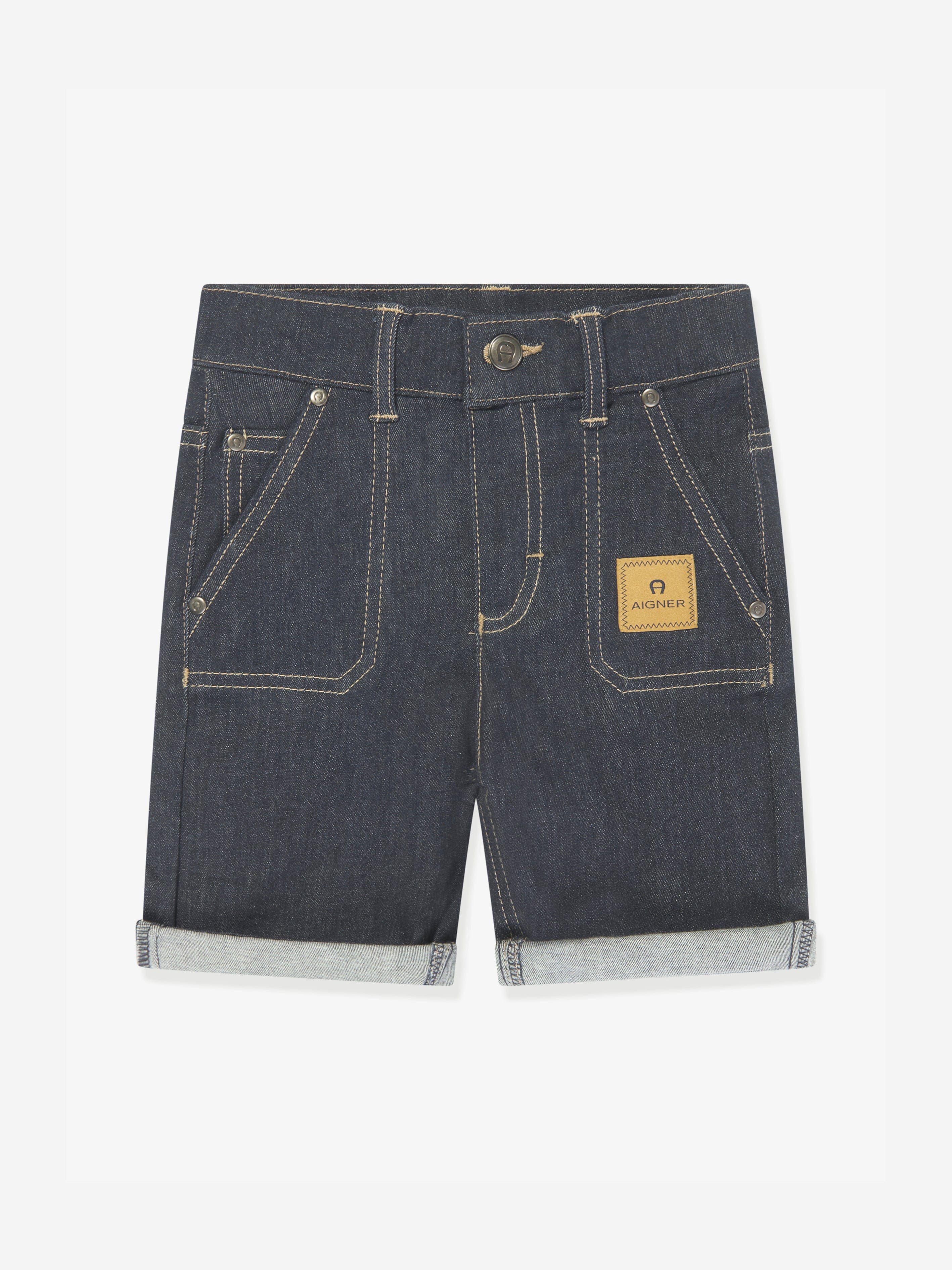 Aigner Boys Stretch Denim Shorts in Blue Cheap Pice Store