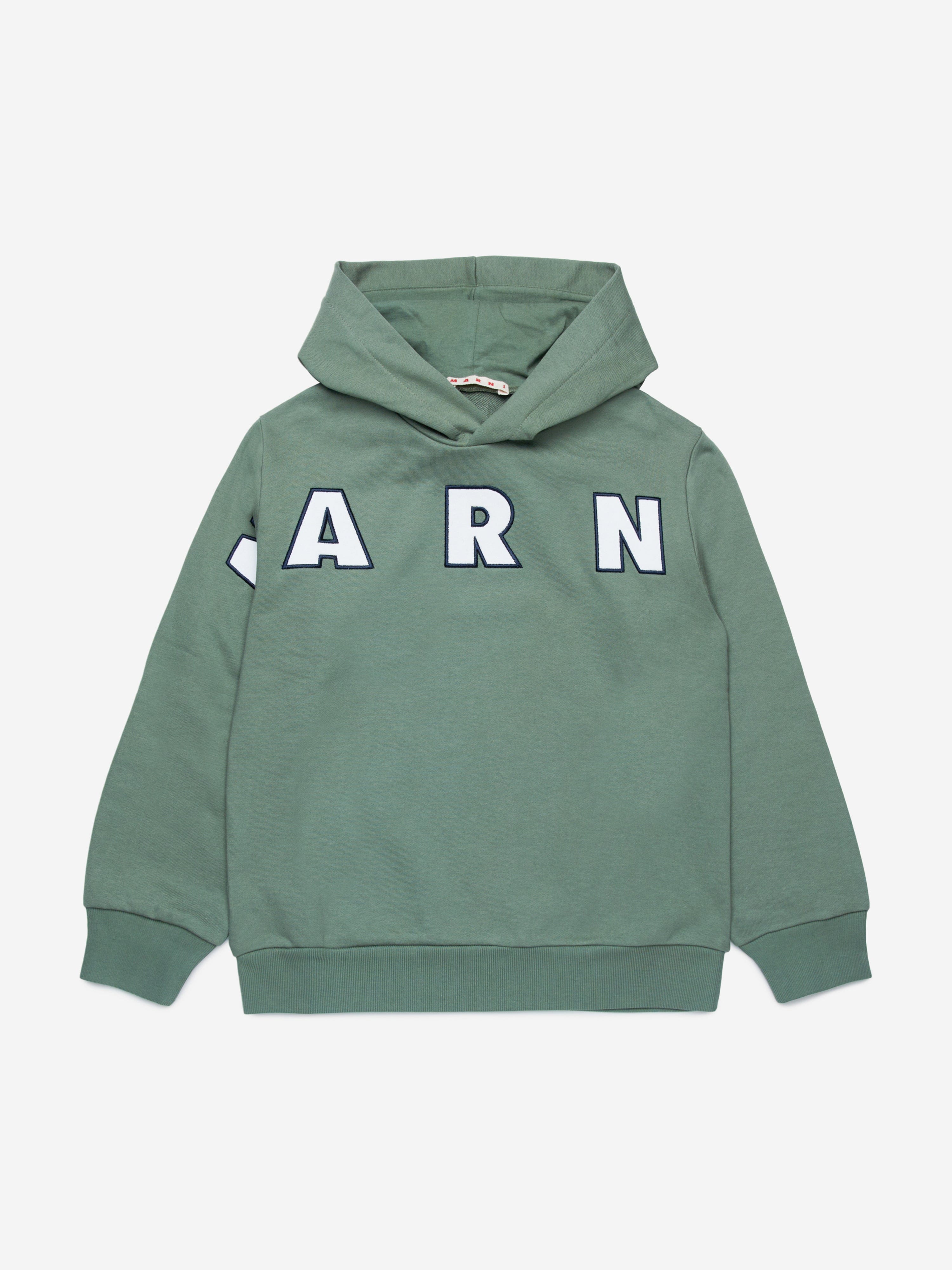 MARNI Kids Logo Hoodie in Green Quality Free Shipping For Sale