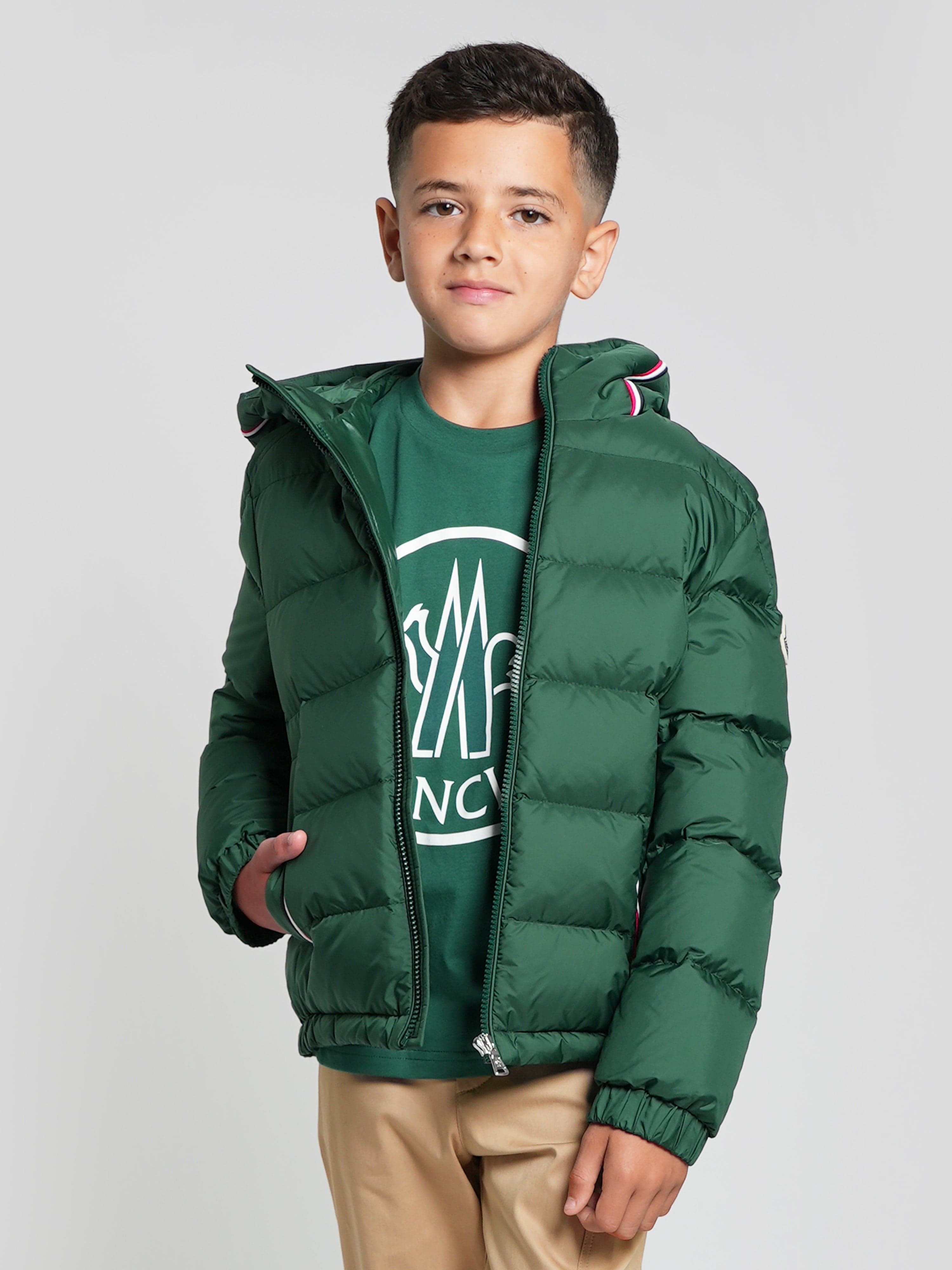 Moncler Enfant Boys Down Padded Merary Jacket in Green Low Cost Cheap Online