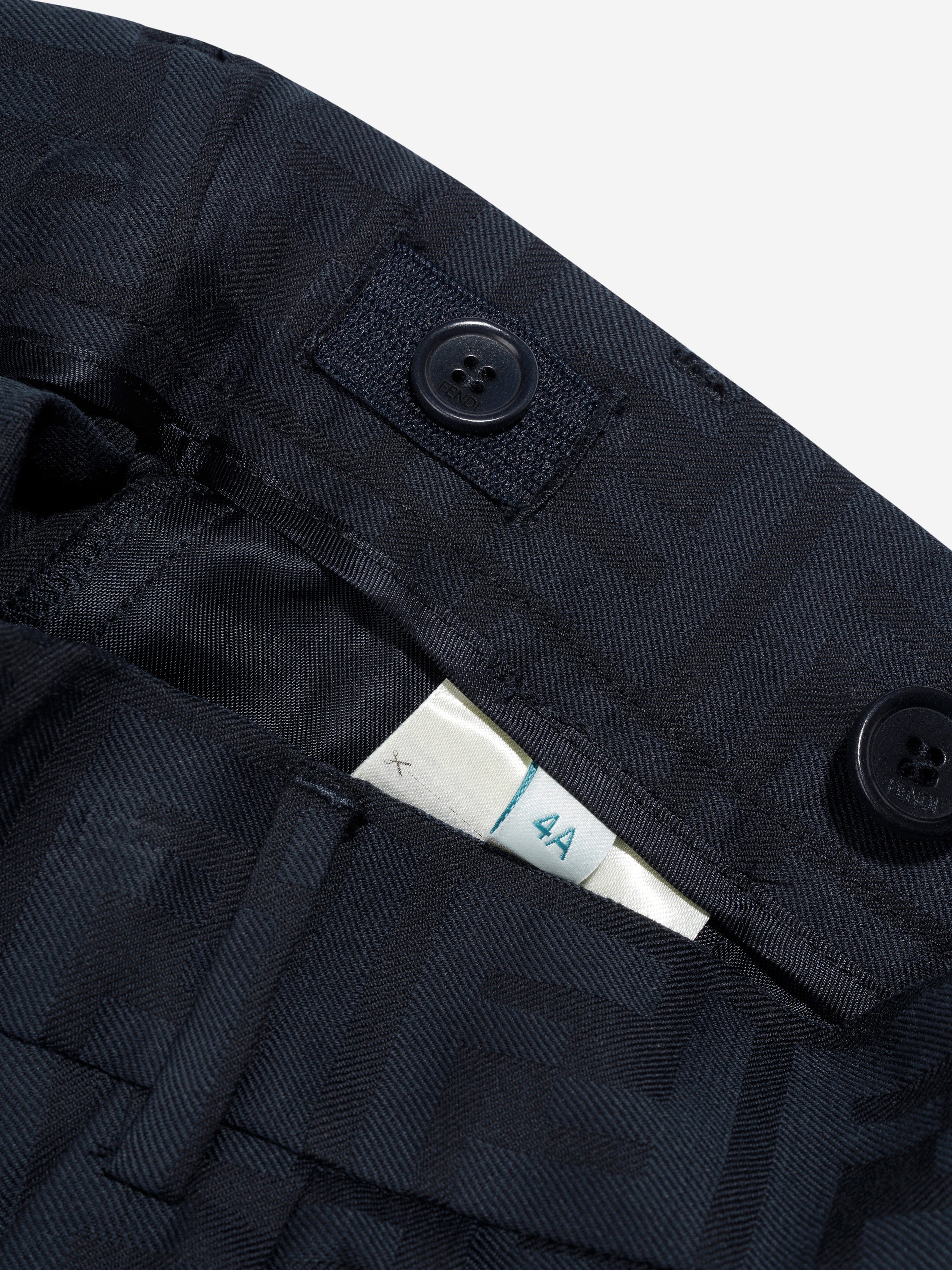 Fendi Boys FF Logo Bermuda Shorts in Navy Outlet New