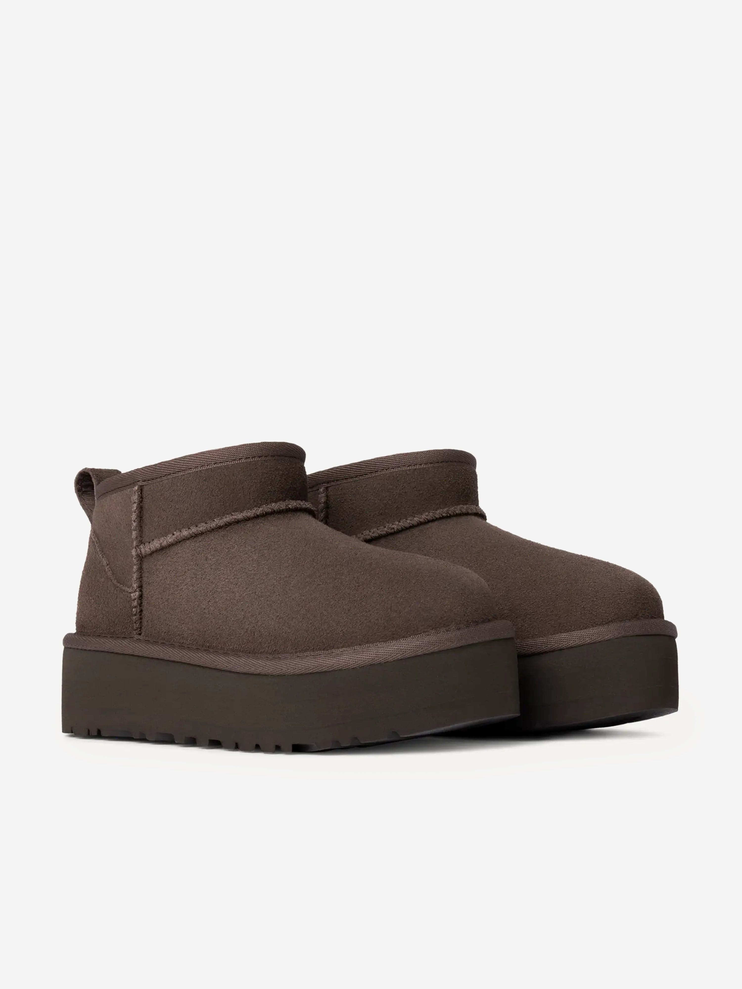 Girls Classic Ultra Mini Platform Boots in Brown Discount Original