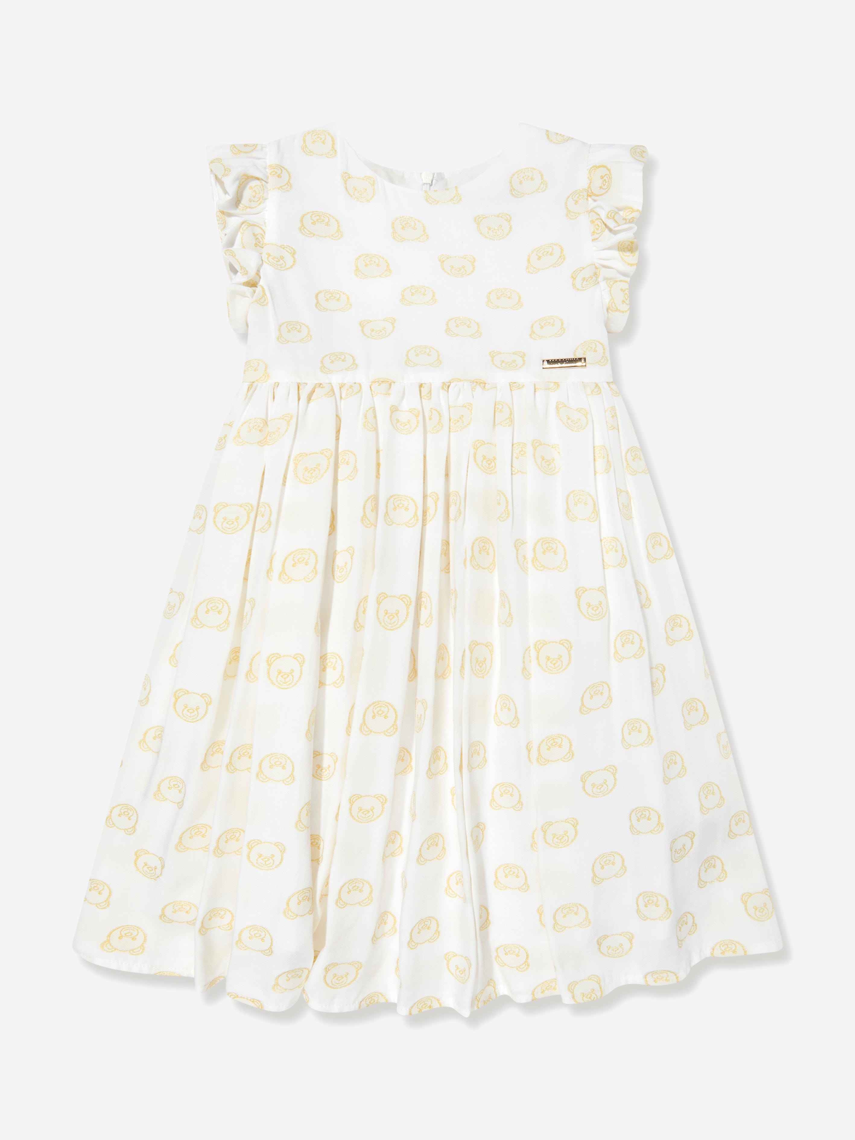Moschino Girls Teddy Head Dress in White Cheap Sale Supply