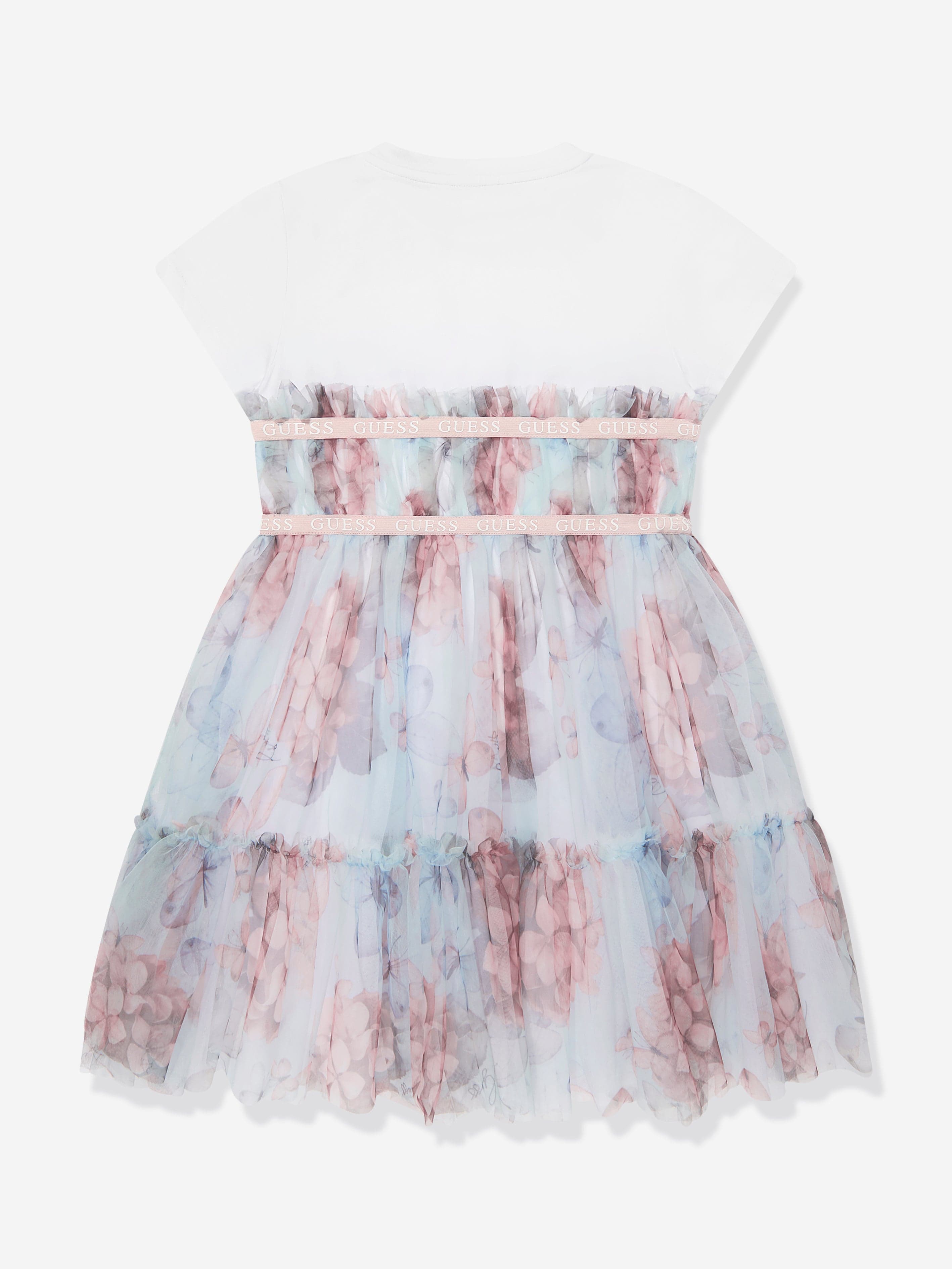 Girls Butterly Collage Dress in Blue Clearance Online