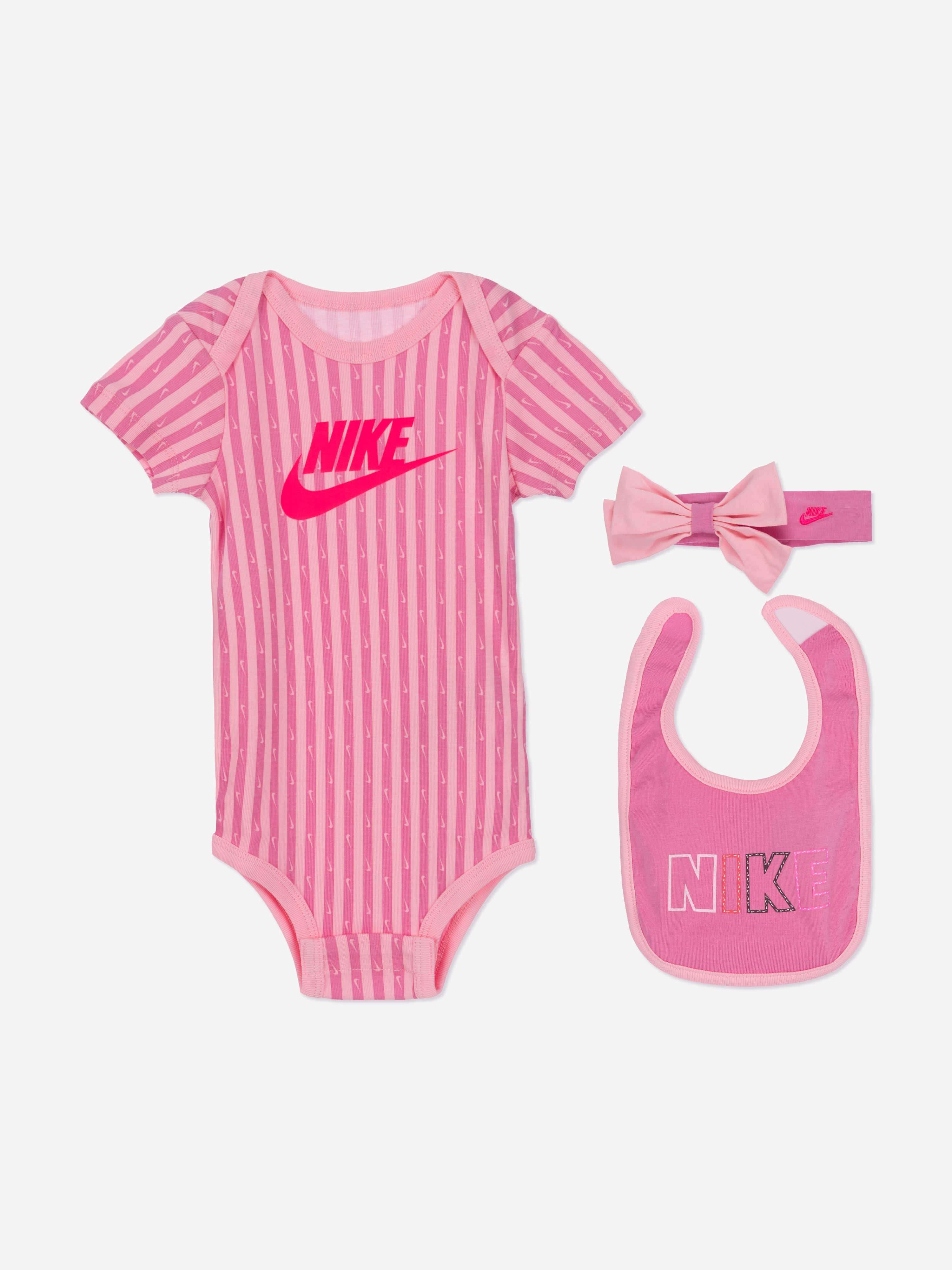 Nike Baby Girls 3 Piece Bodysuit Set in Pink Cheap Good Selling