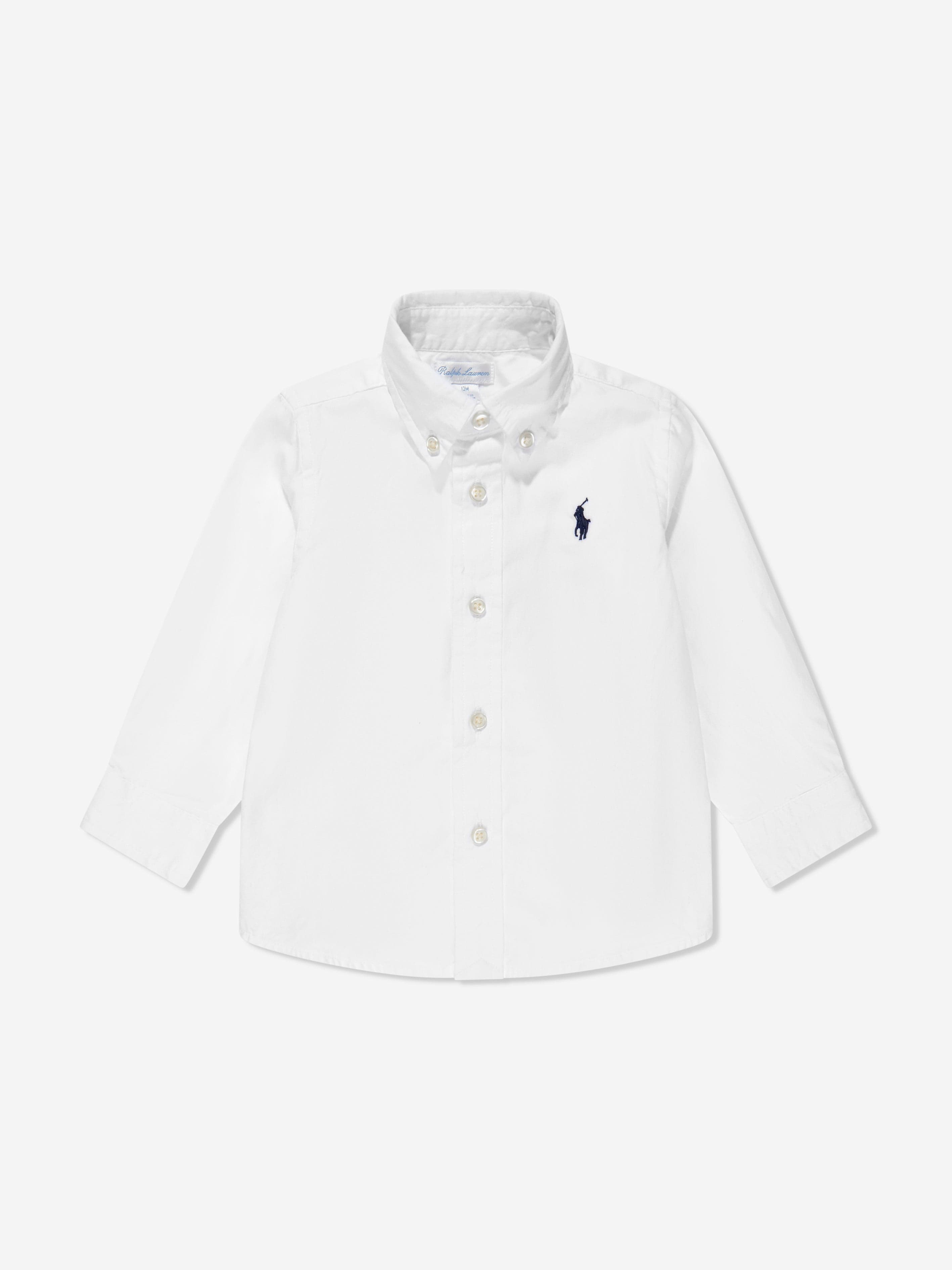 Ralph Lauren Boys Slim Fit Oxford Shirt in White For Sale Cheap Online