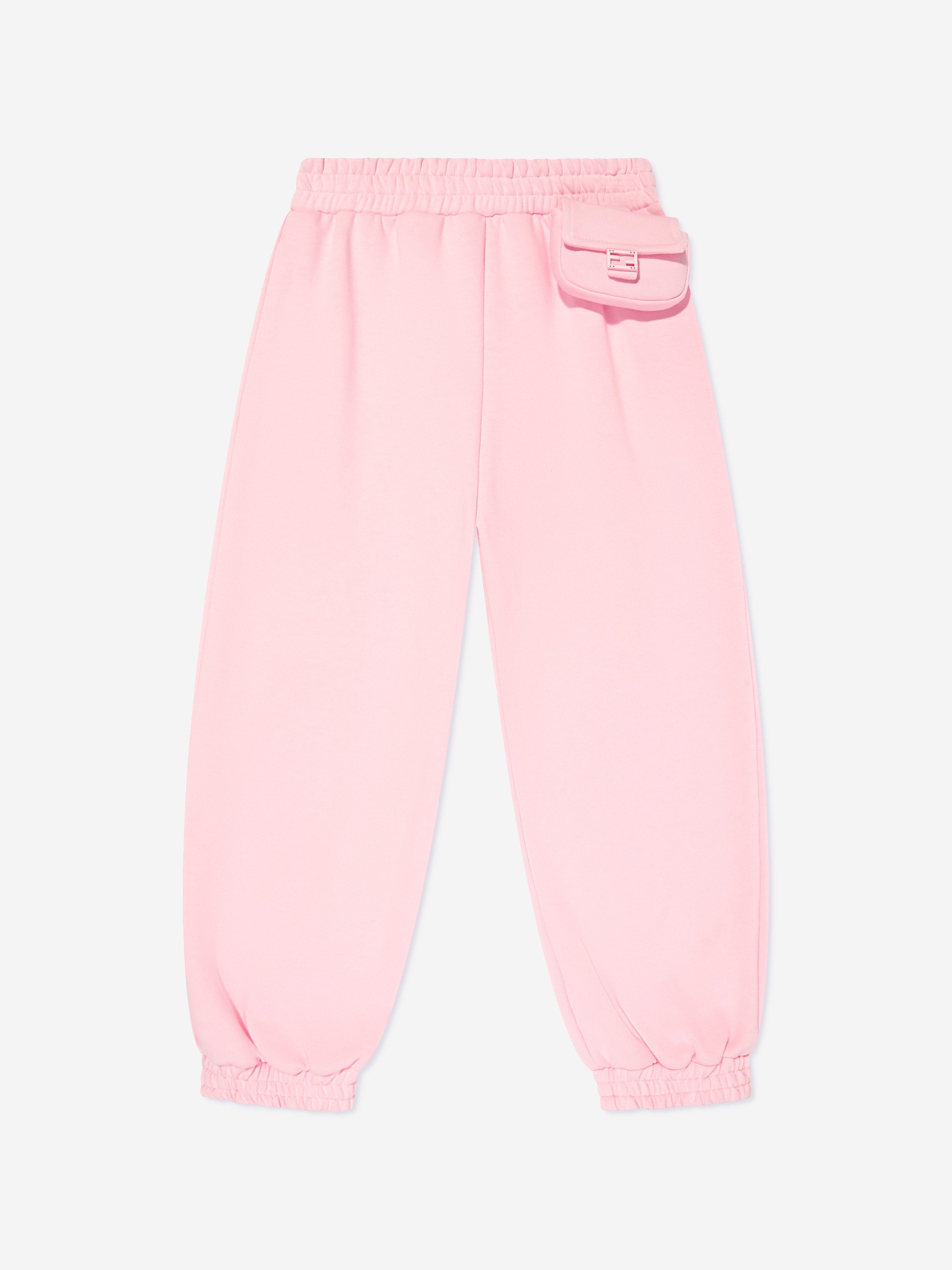 Fendi Girls Logo Joggers in Pink For Nice For Sale
