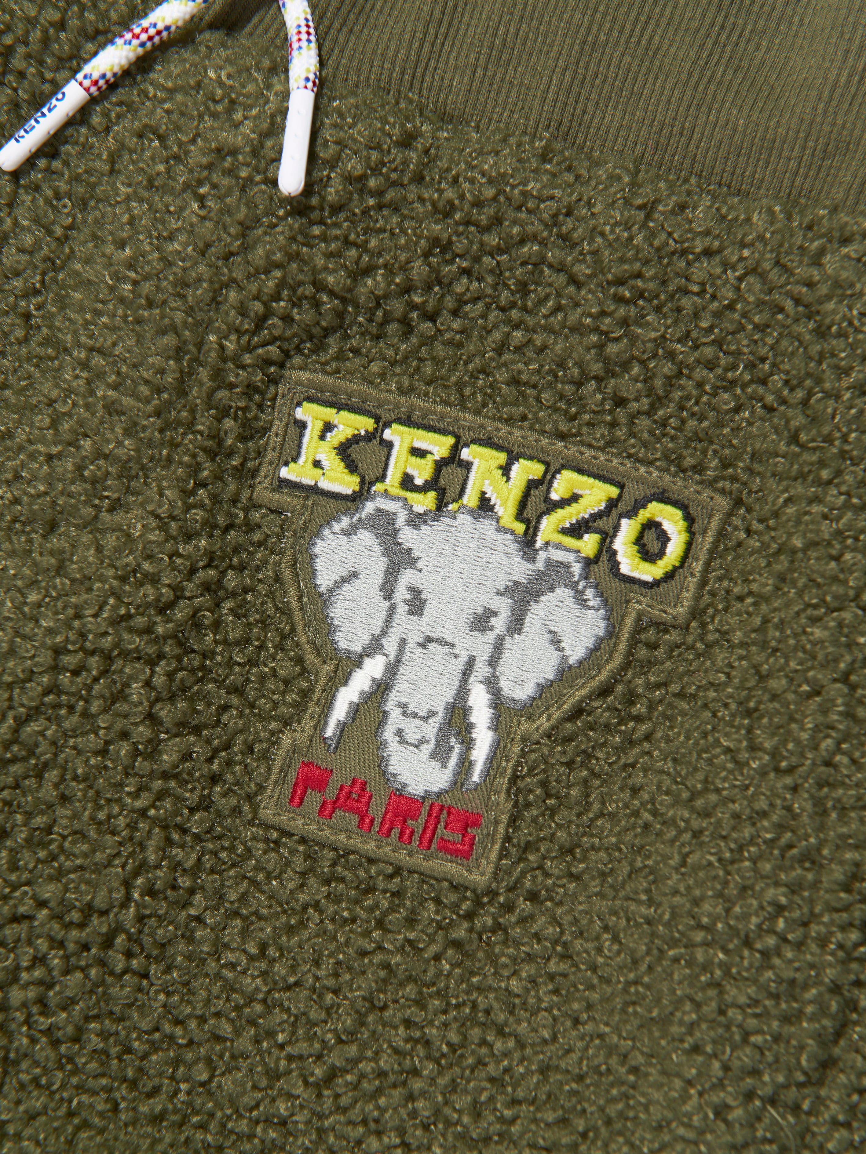 KENZO Boys Faux Shearling Joggers in Khaki Outlet Supply