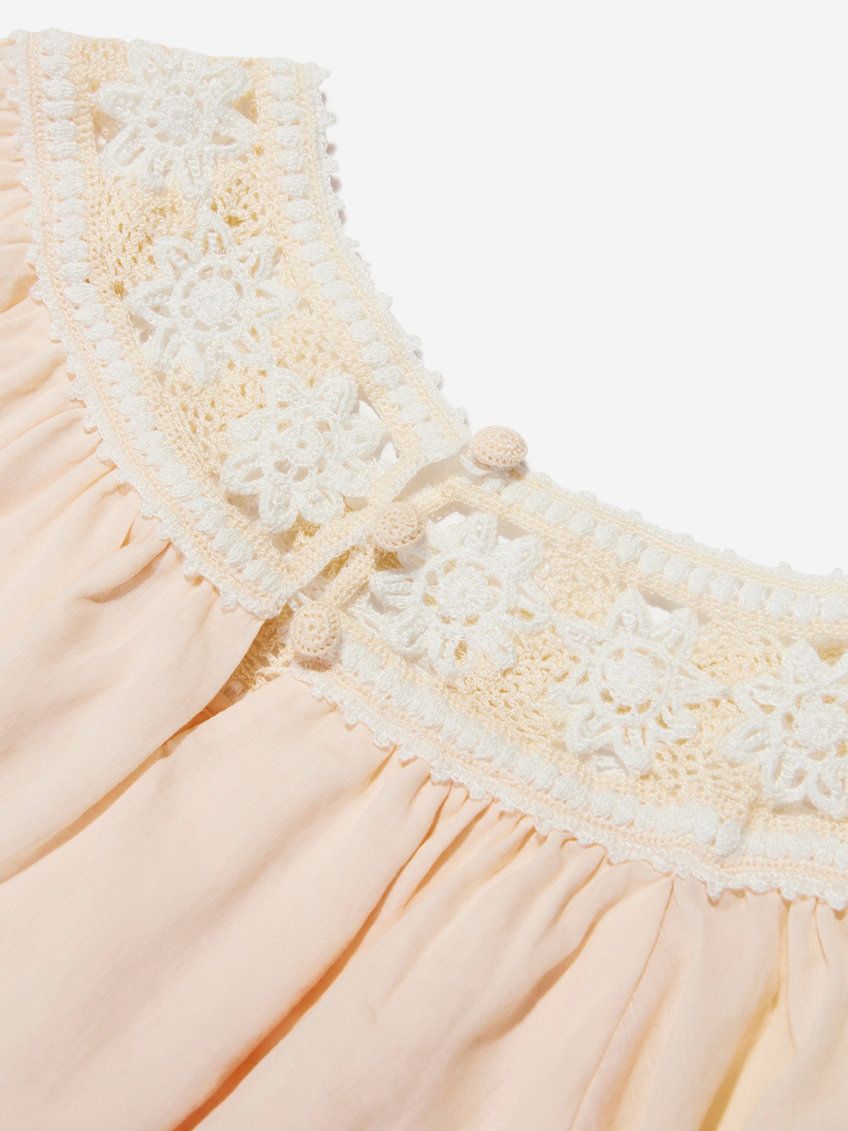 Chlo¨¦ Girls Crocheted Lace Collar Dress in Pink Sale Deals