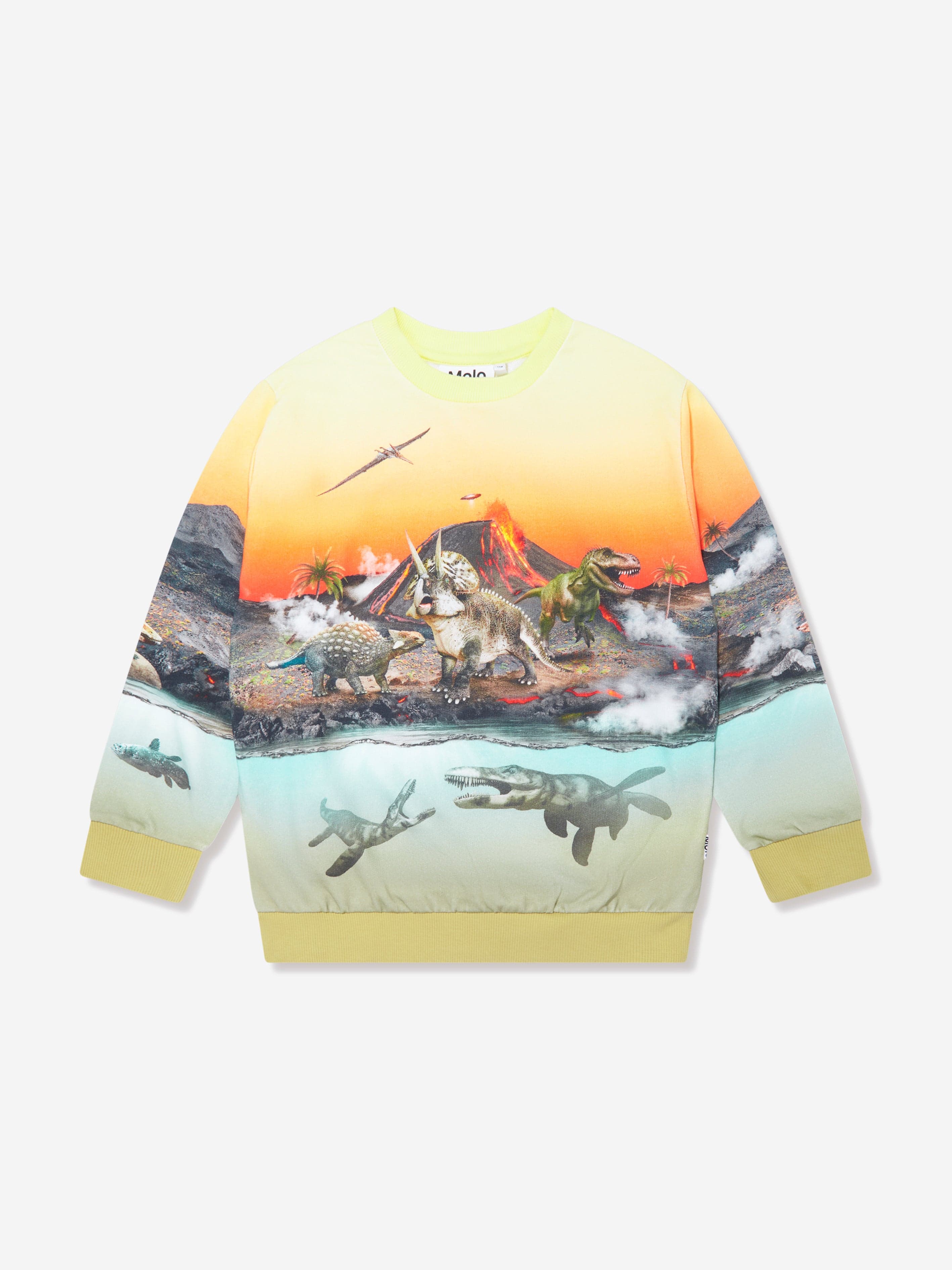 Molo Boys Volcano Dinosaur Sweatshirt in Multicolour Outlet Release Dates
