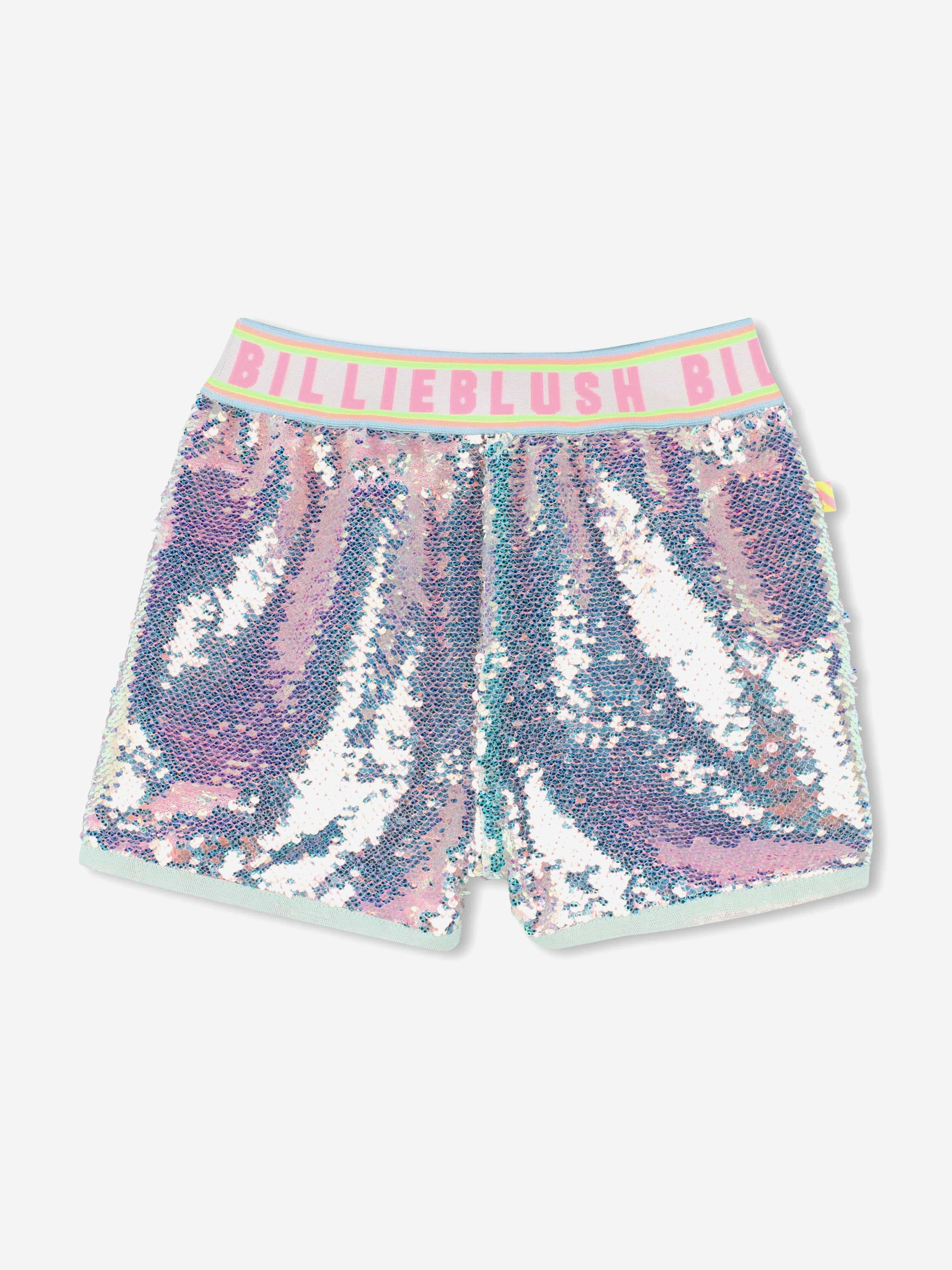 Girls Sequin Logo Shorts in Blue Buy Cheap Manchester