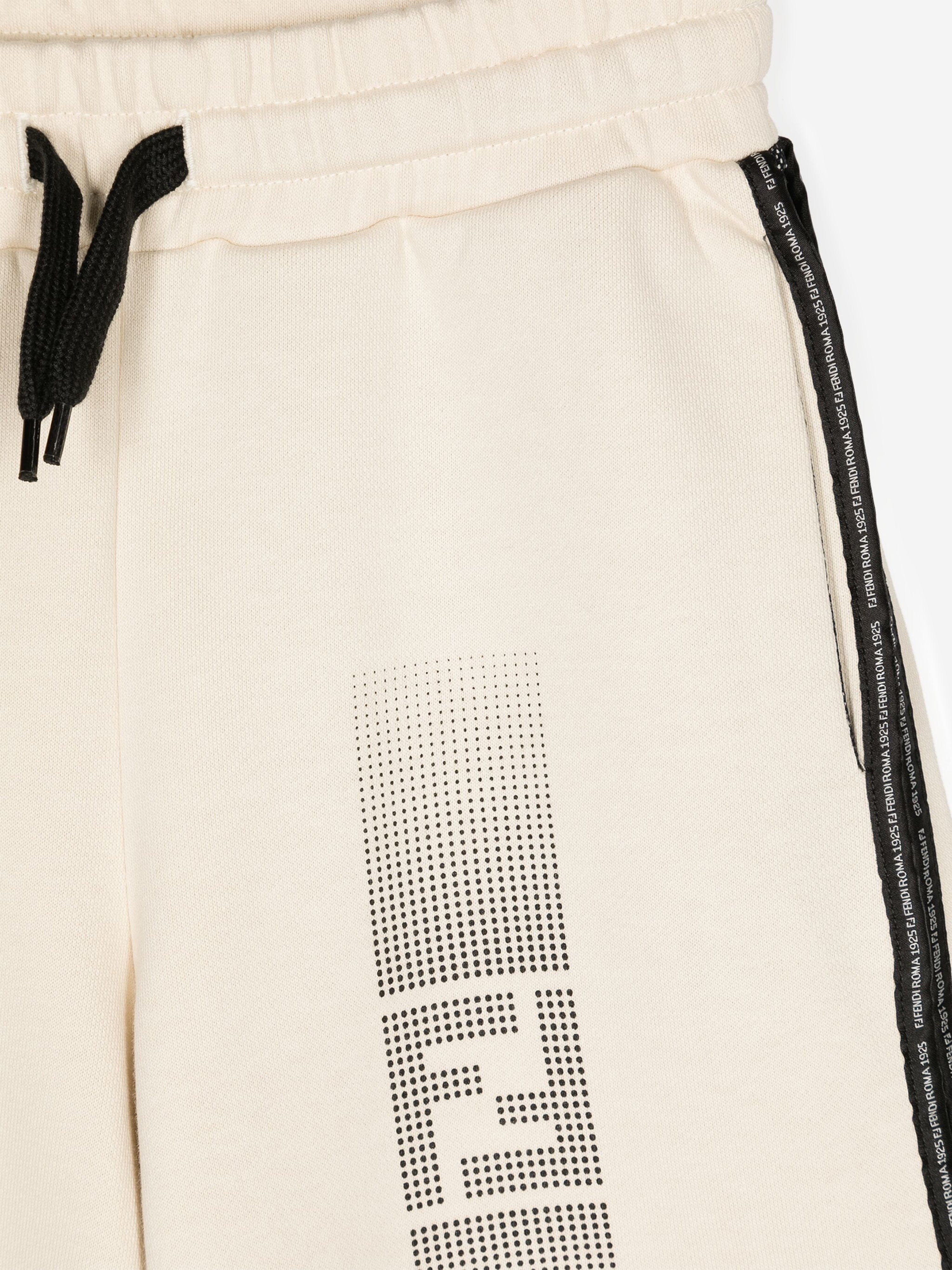Fendi Boys Logo Bermuda Shorts in Beige Online Online High Quality
