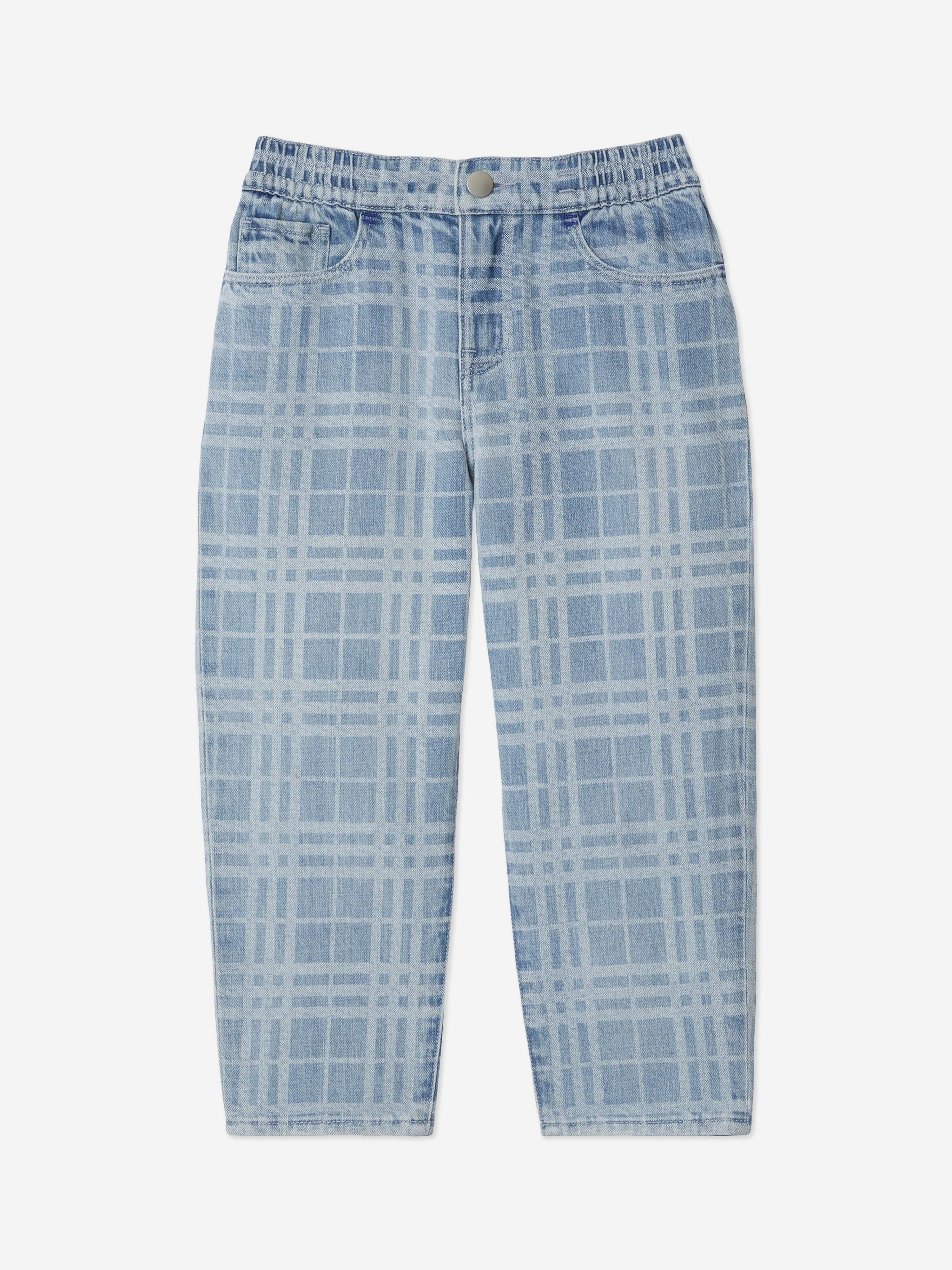 Burberry Boys Check Carven Trousers in Blue Buy Cheap Pices