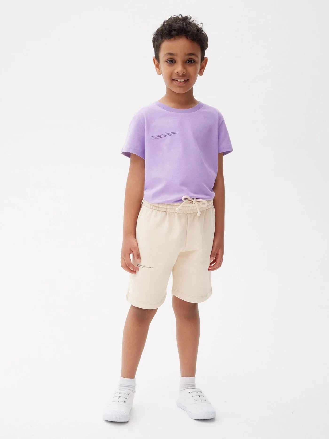 PANGAIA Kids 365 Midweight Long Shorts in Beige Discount Cheapest