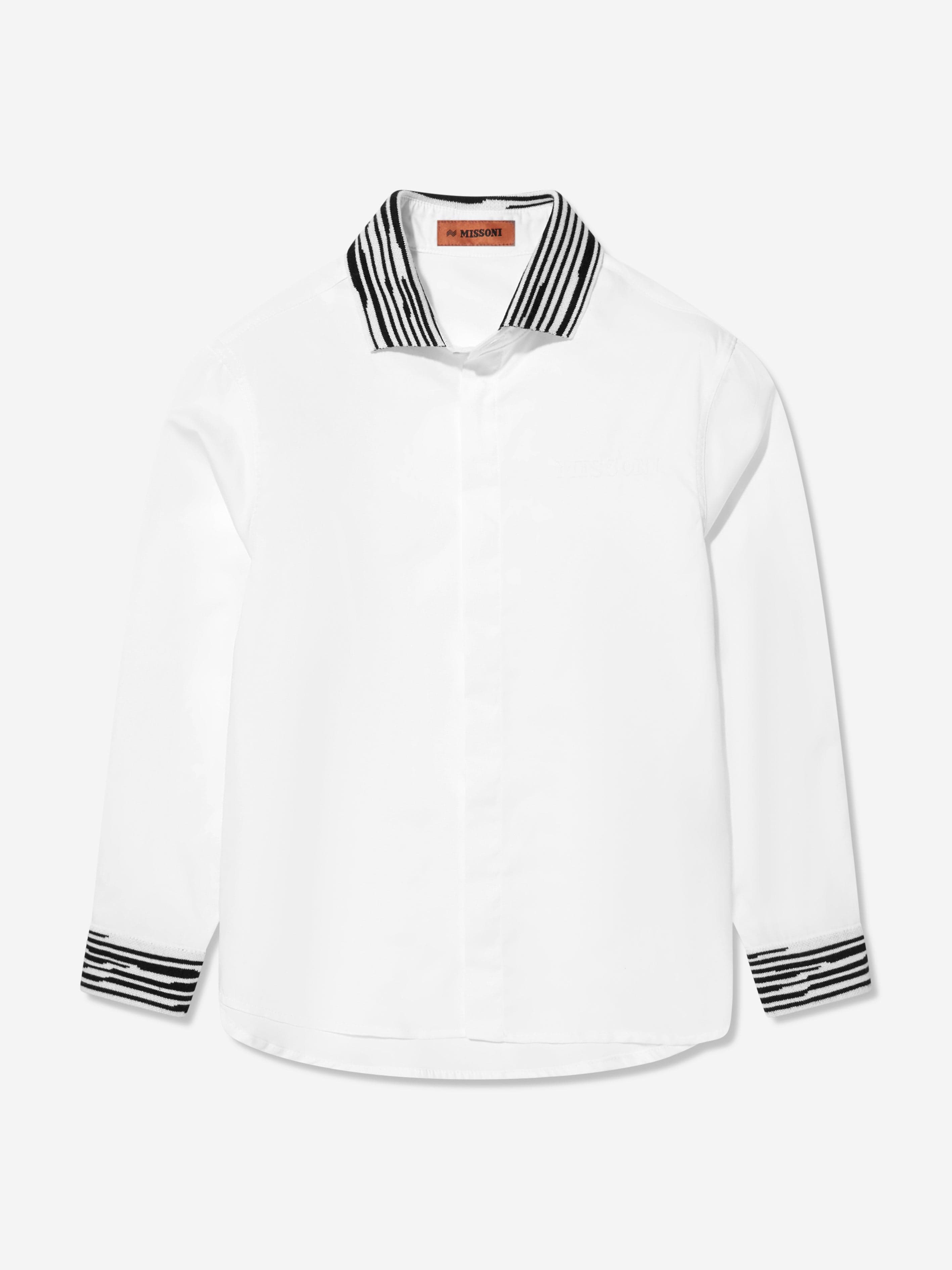Missoni Boys Branded Shirt in White Factory Outlet Cheap Online