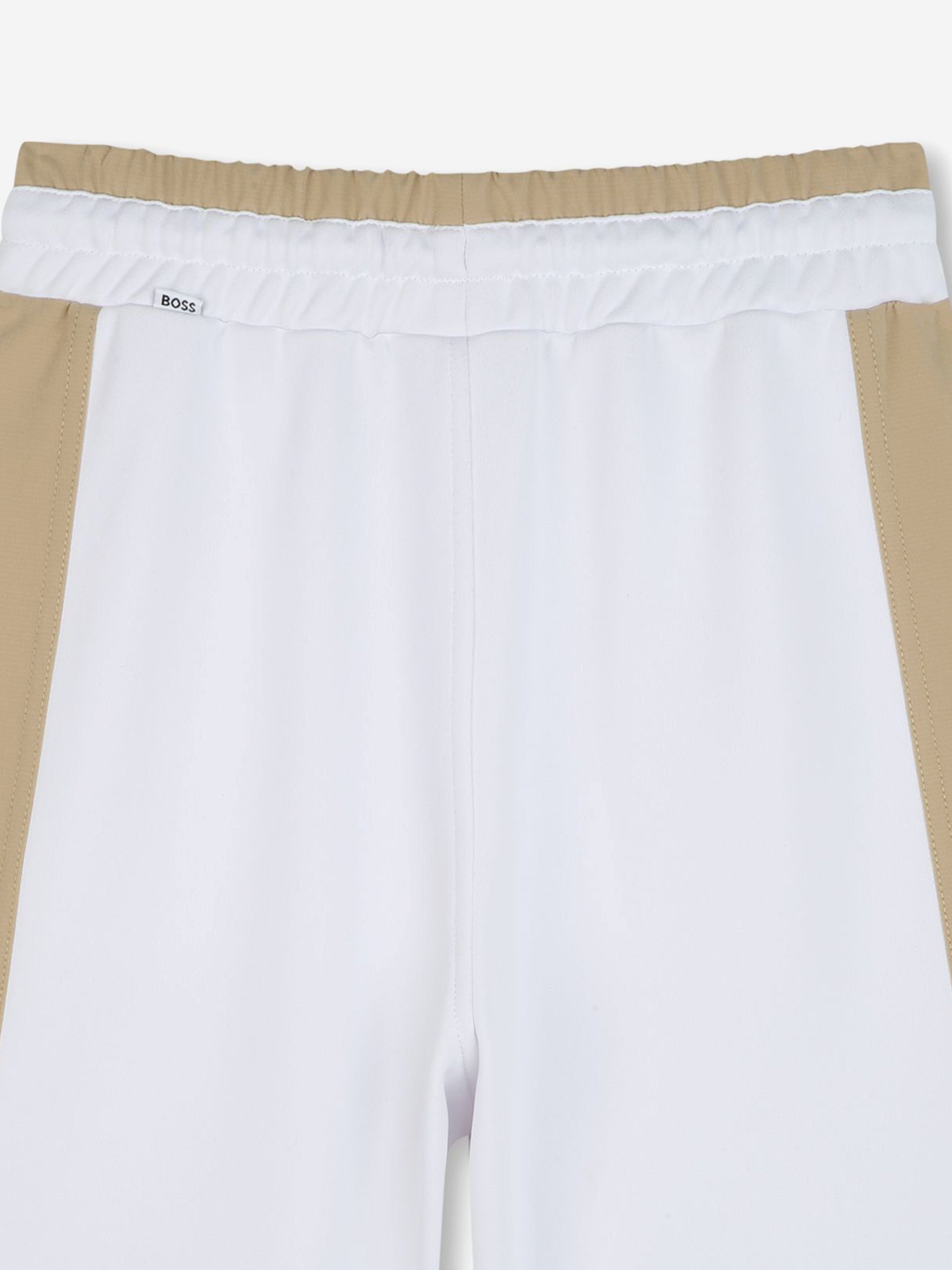 BOSS Boys Logo Bermuda Shorts in White Authentic Cheap Pice