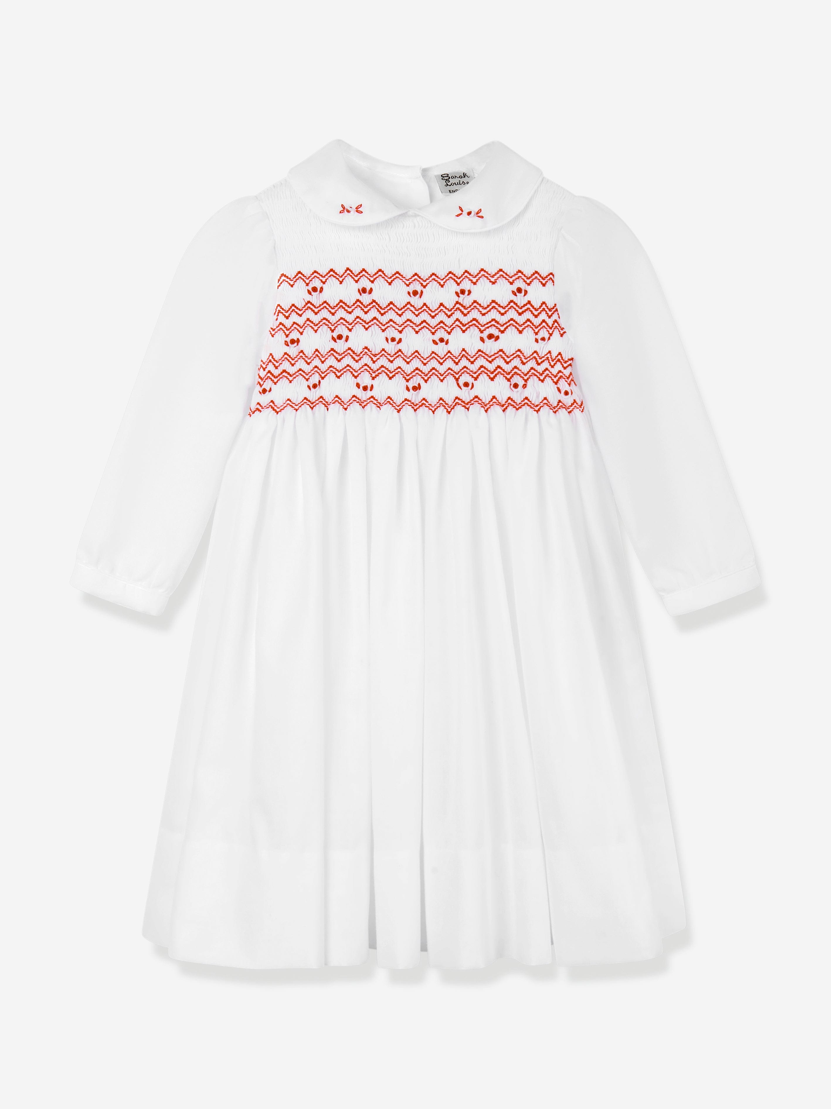 Girls Smocked Dress in White Cheap Sale Countdown Package