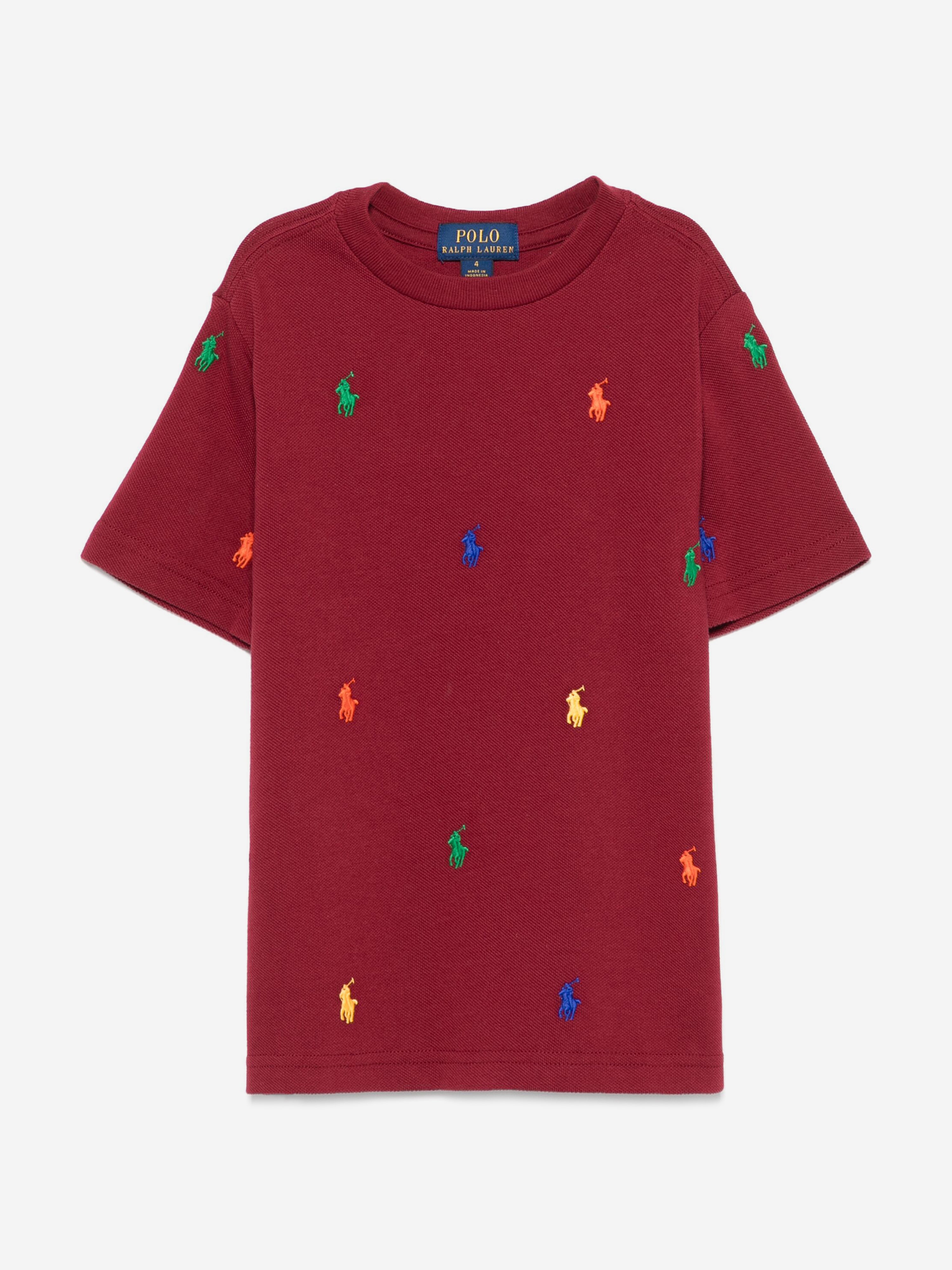 Boys Logo T-Shirt in Red Discount Fashionable