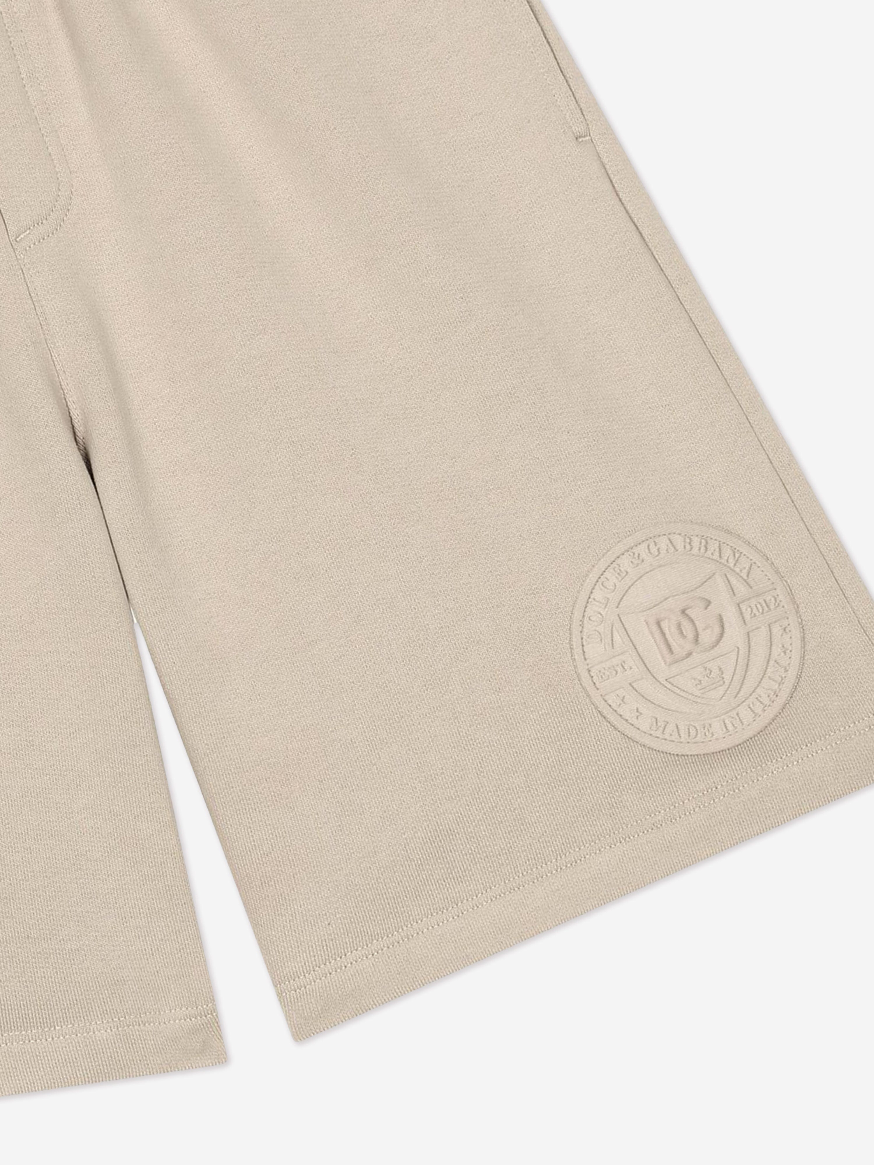 Dolce & Gabbana Boys Logo Bermuda Shorts in Beige Outlet New Arrival