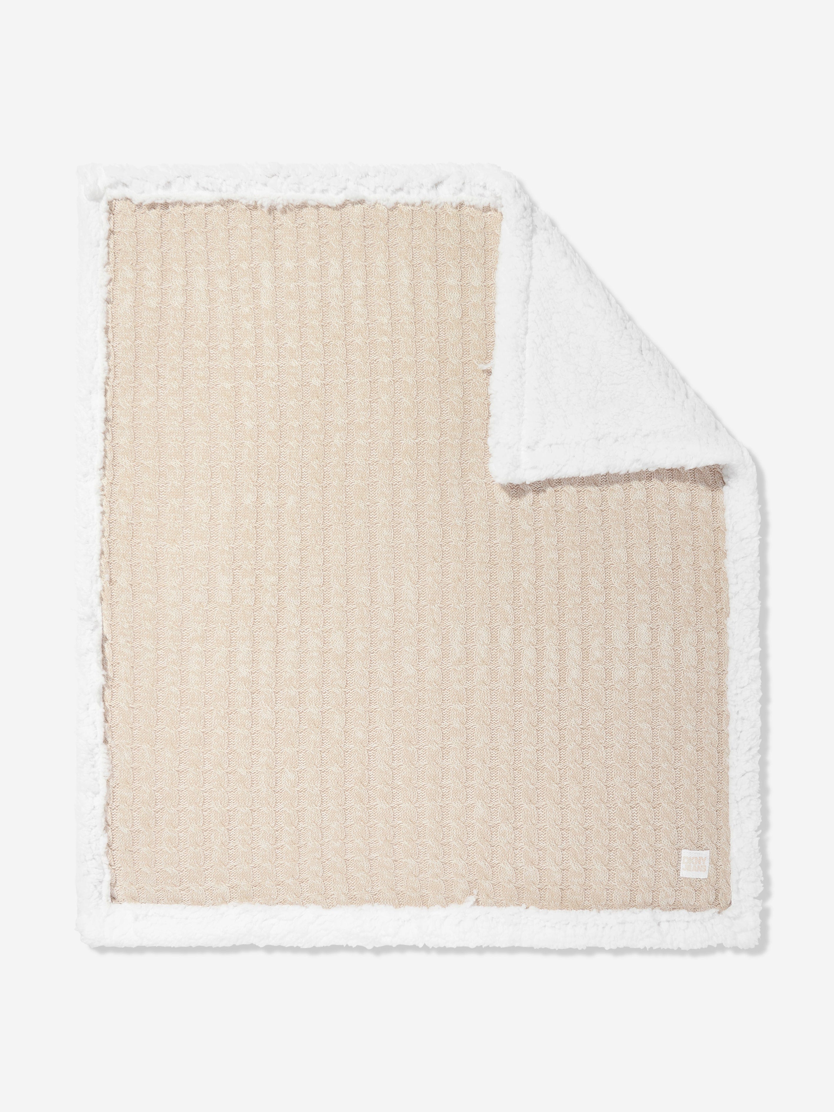DKNY Baby Sherpa Fleece Blanket in Beige (90cm) Clearance Ebay