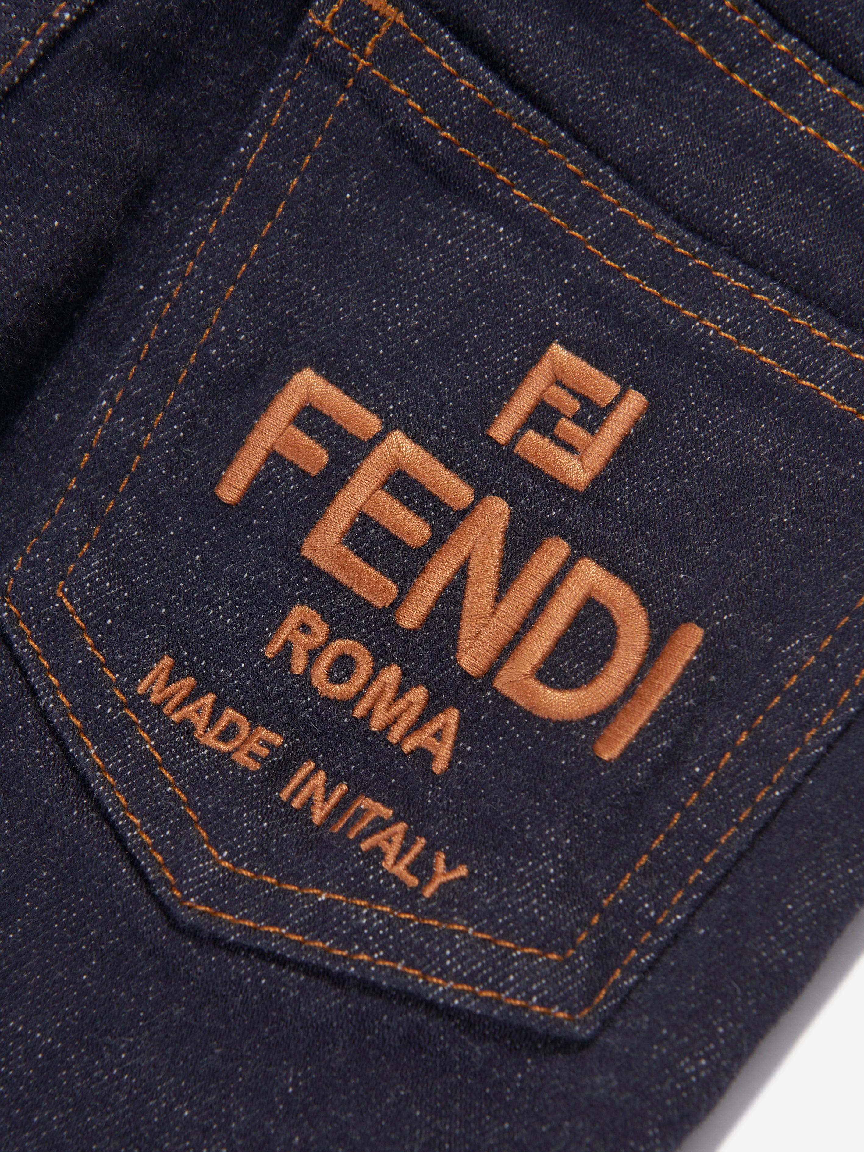 Fendi Girls Slim Fit Jeans in Blue In China Cheap Pice