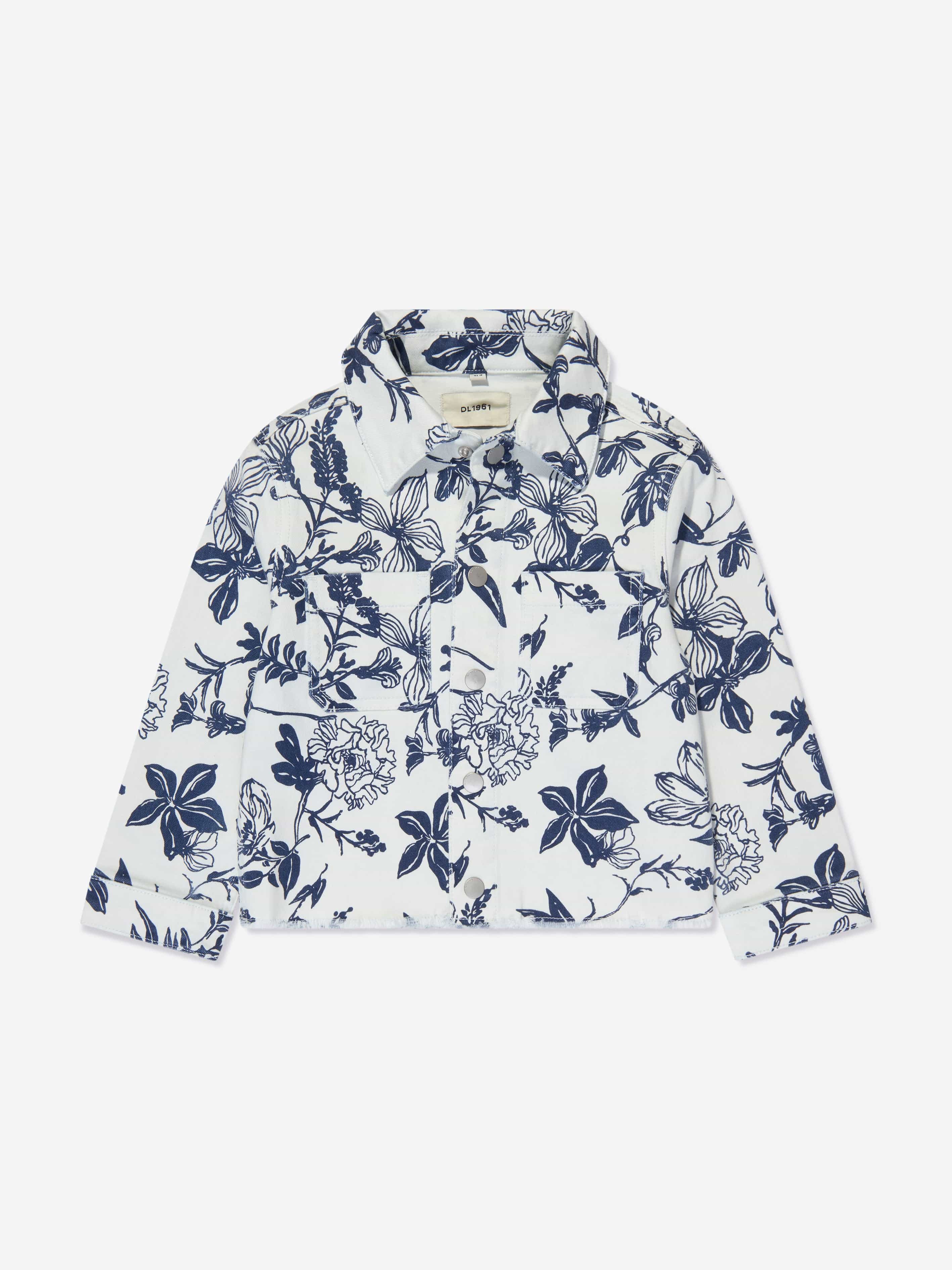 DL1961 Girls Floral Manning Jacket in White 2025 Unisex Online