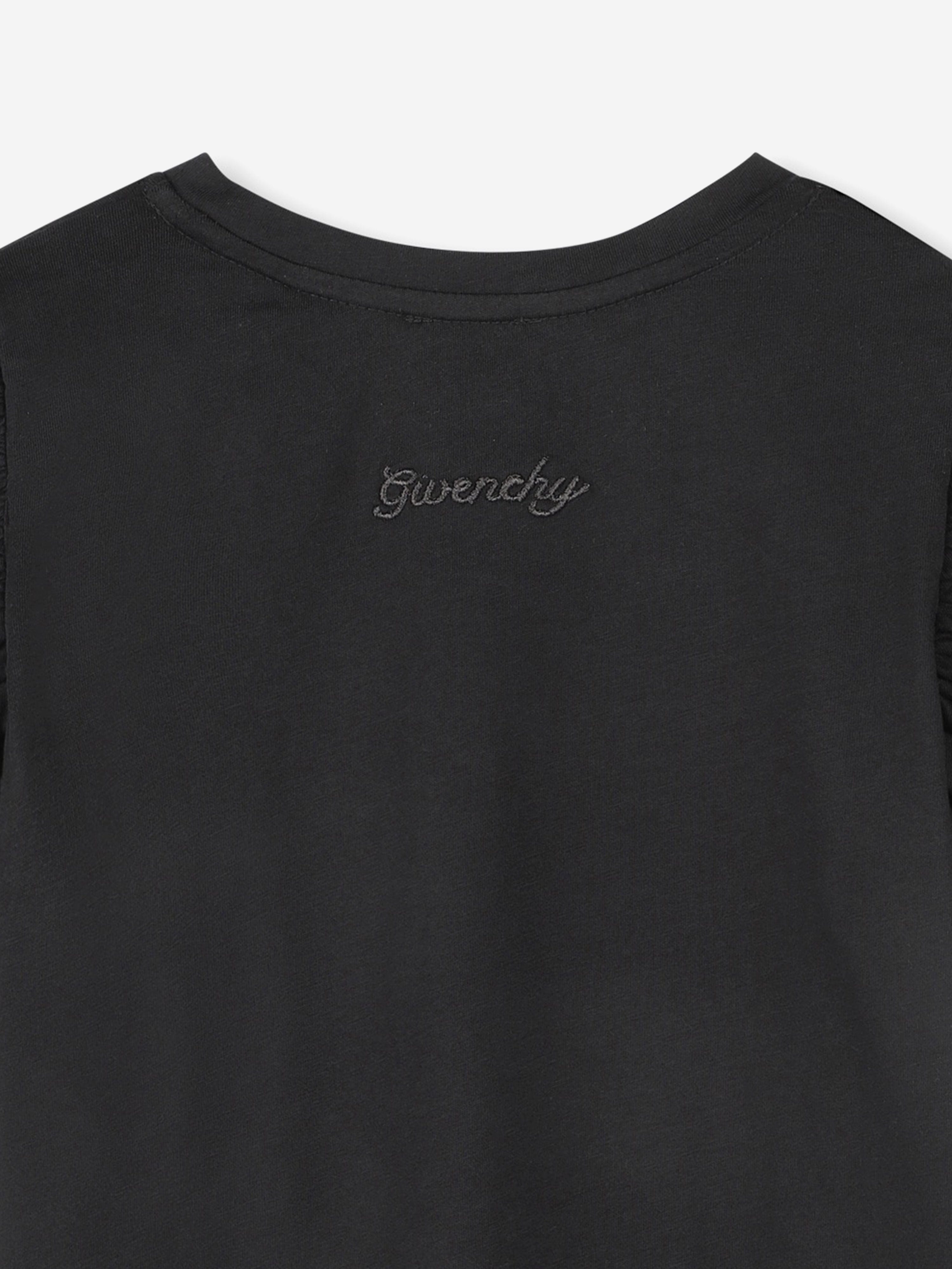 Girls Puff Sleeve Logo T-Shirt in Black Supply Cheap Pice
