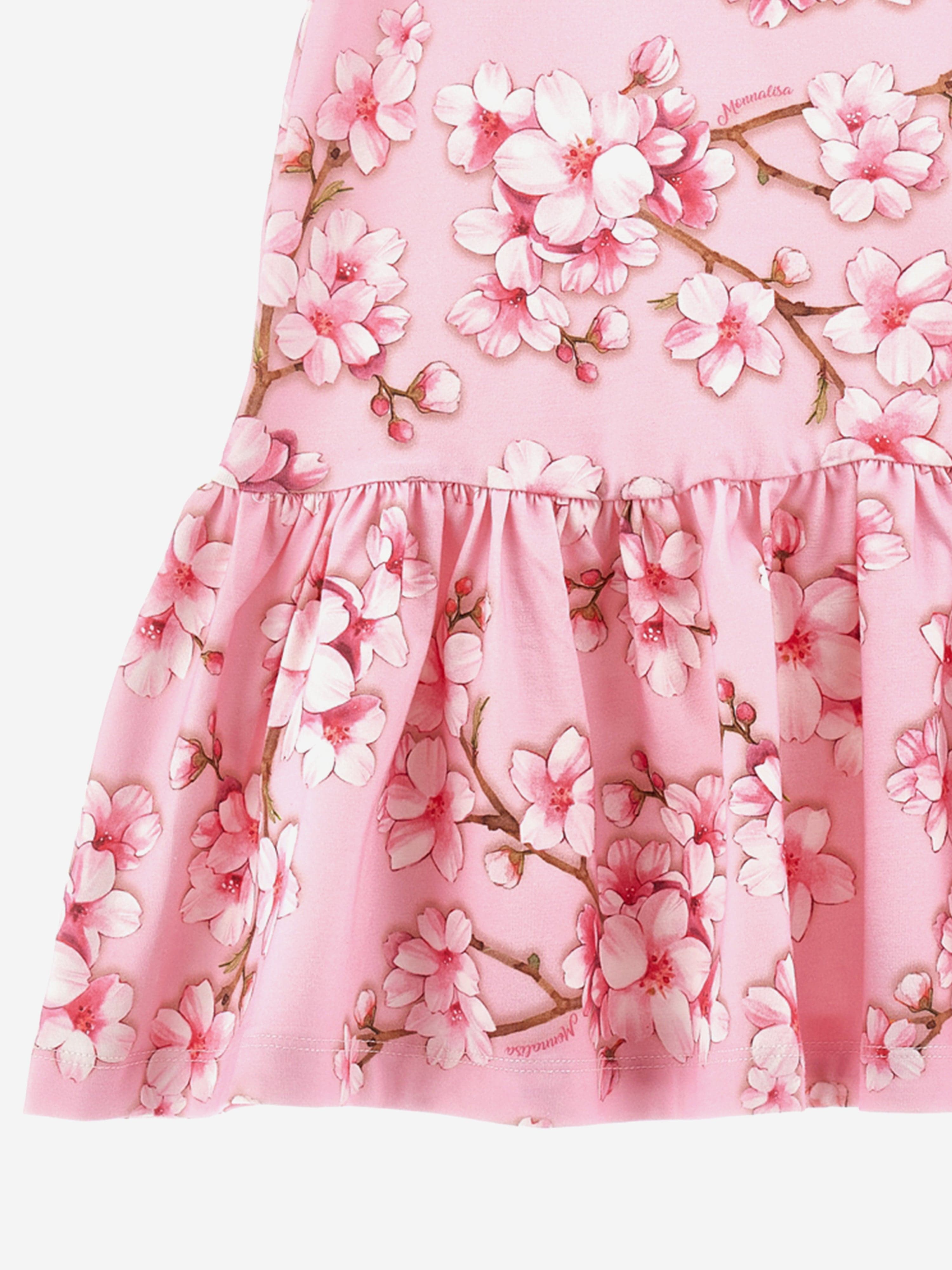 Girls Peach Blossom Jersey Dress in Pink Discount Manchester