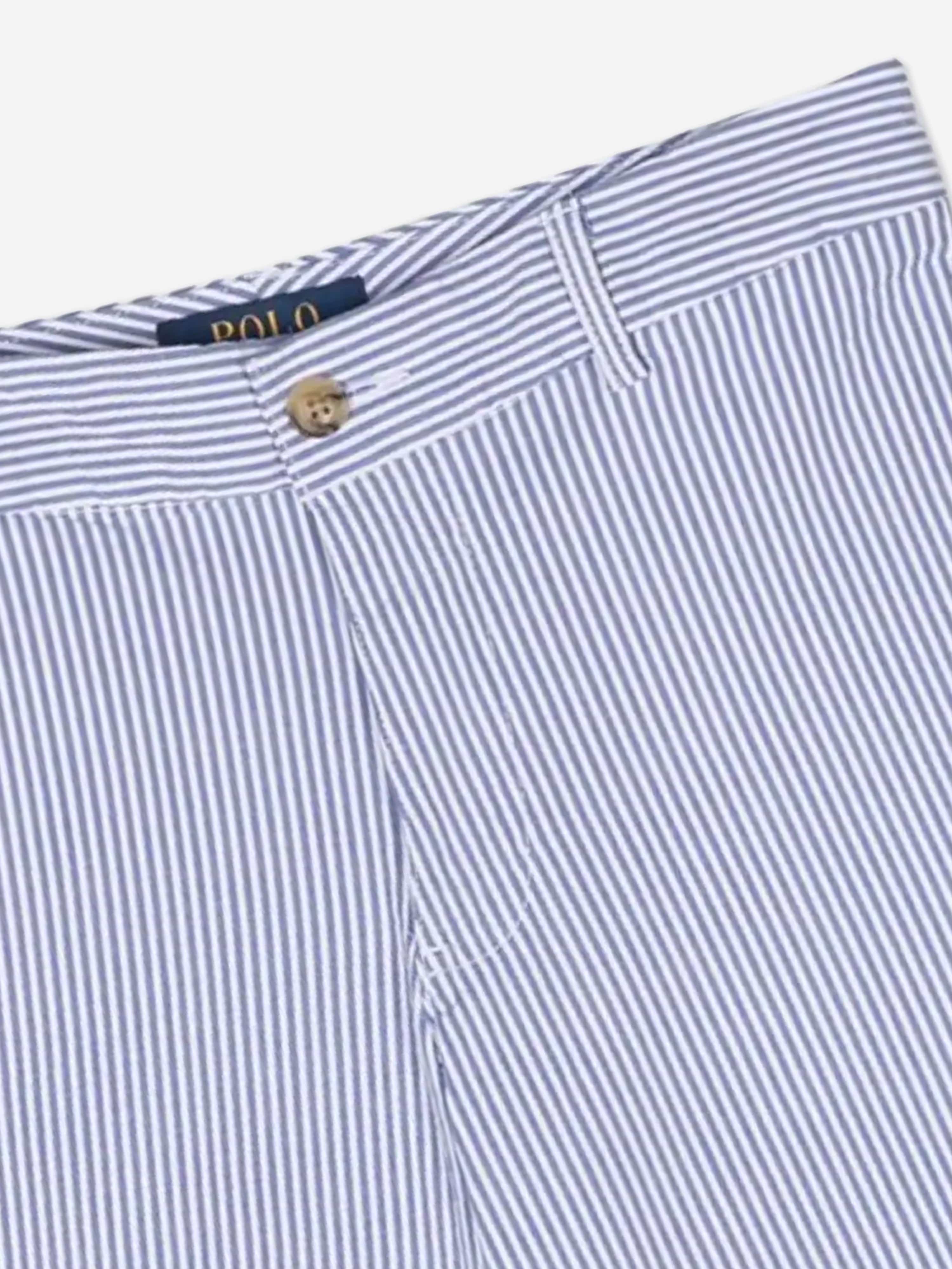 Ralph Lauren Boys Seersucker Preppy Shorts in Blue Online For Sale
