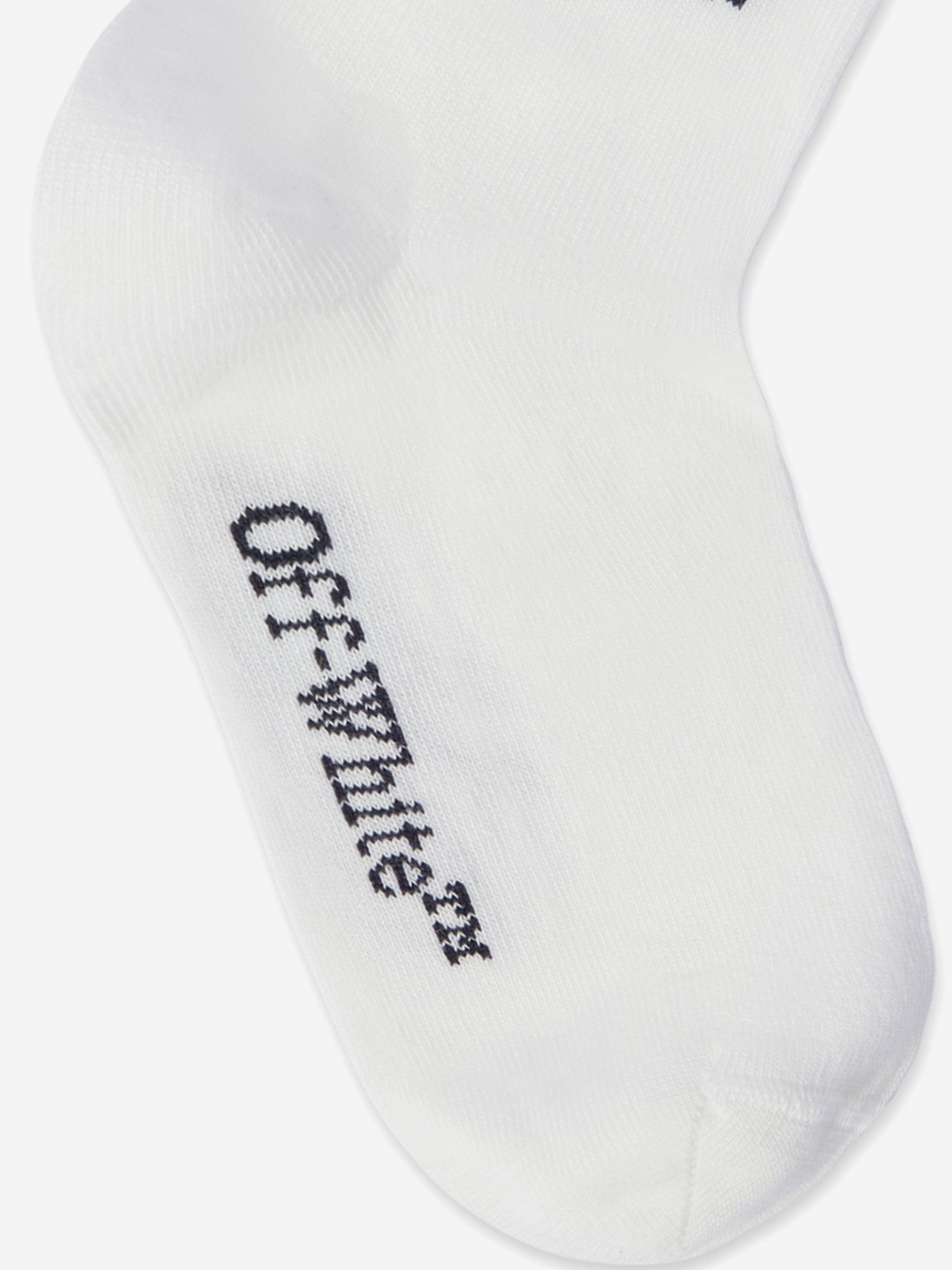 Off-White Kids Arrow Mid High Socks in White Discount Low Shipping Fee