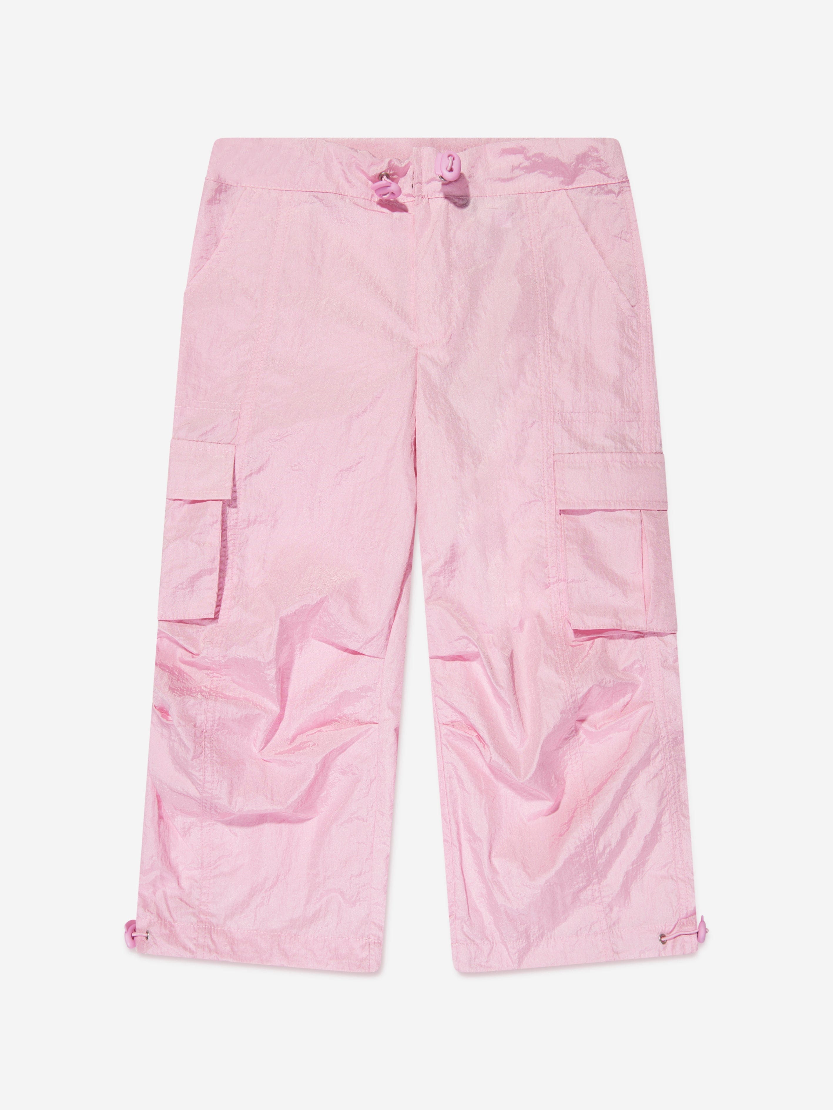 AY by AYLA Girls Nylon Cargo Trousers in Pink Excellent