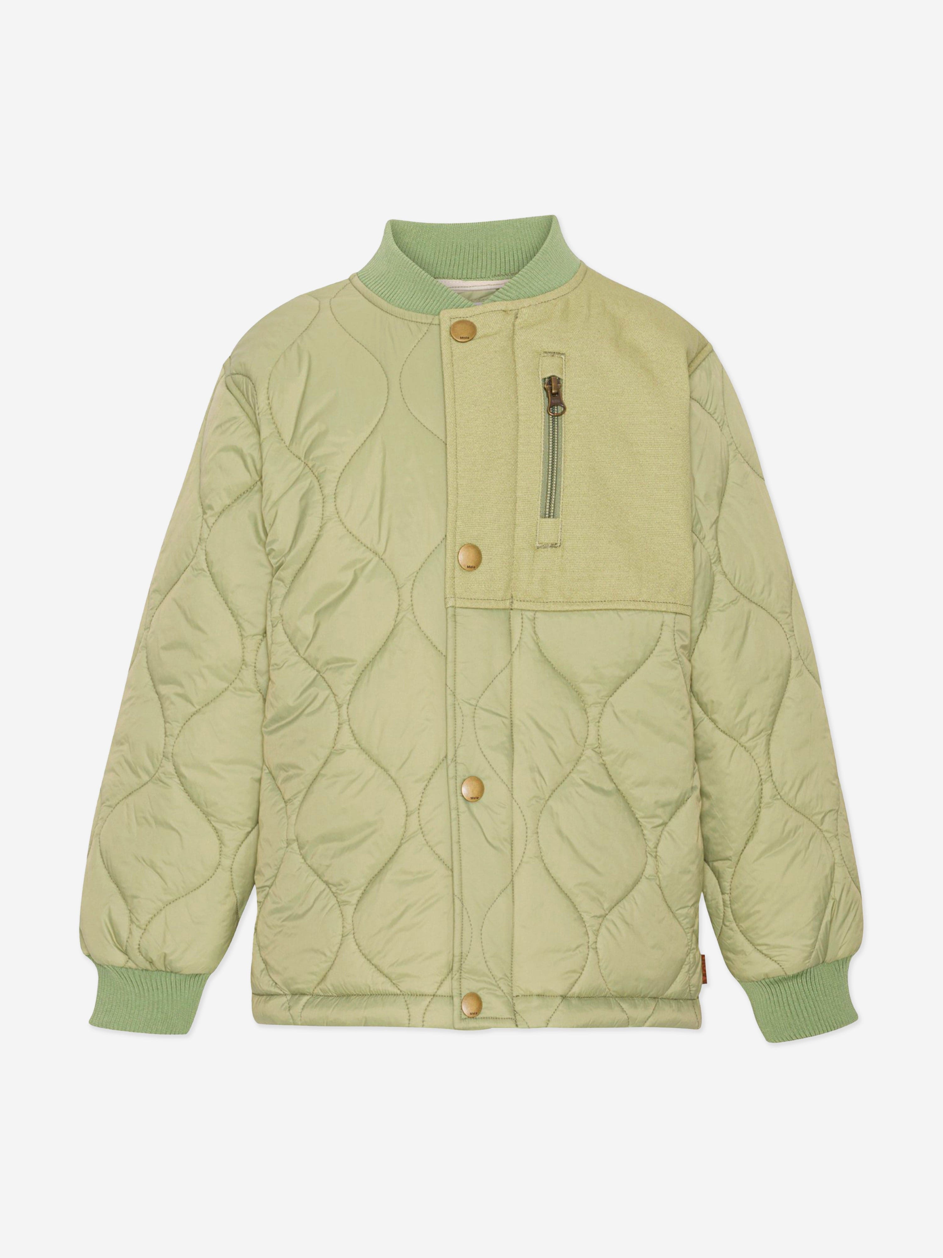 Molo Boys Quilted Jacket in Green For Nice