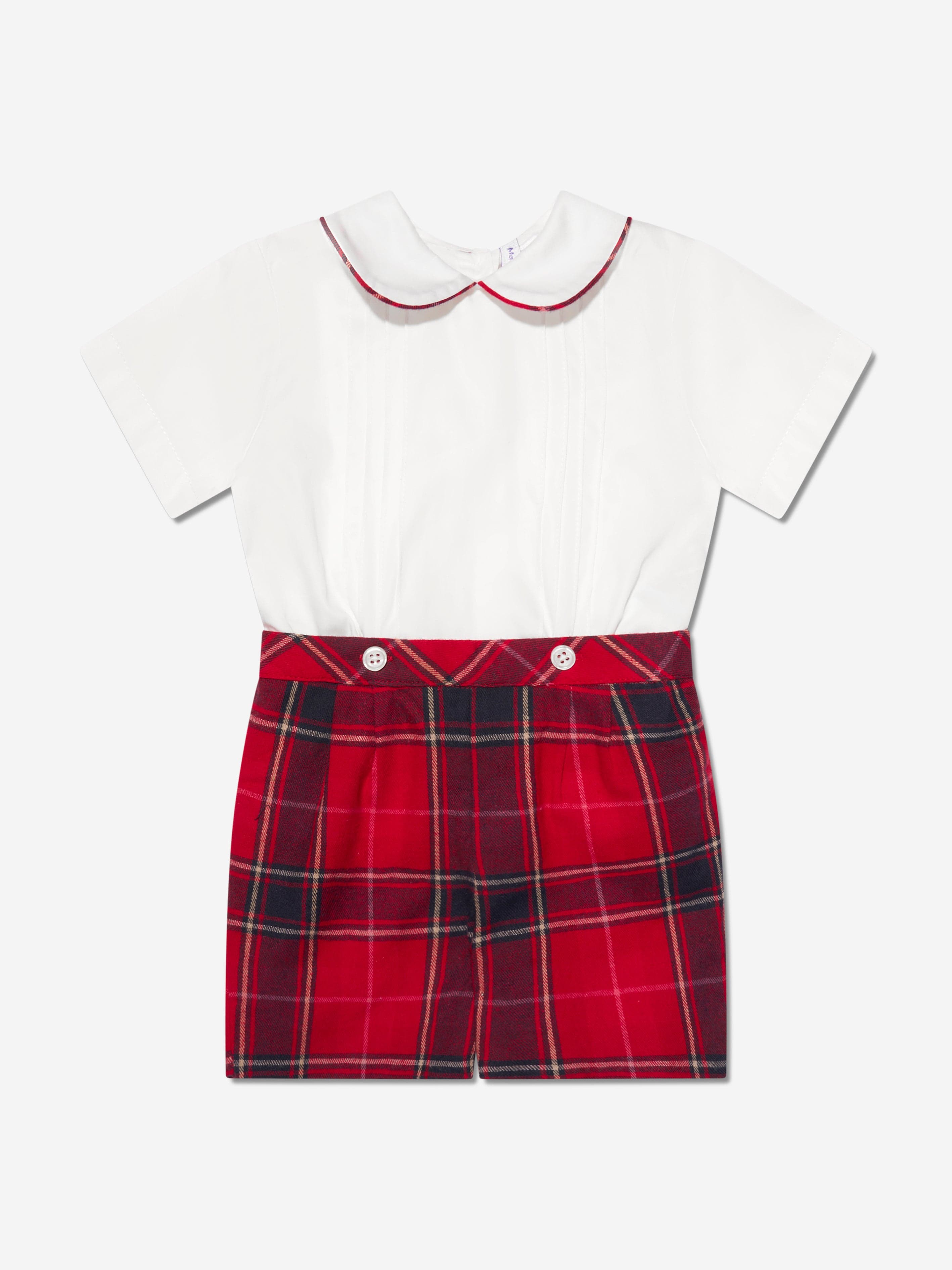Rachel Riley Baby Boys Tartan Shorts Set in Red Collections