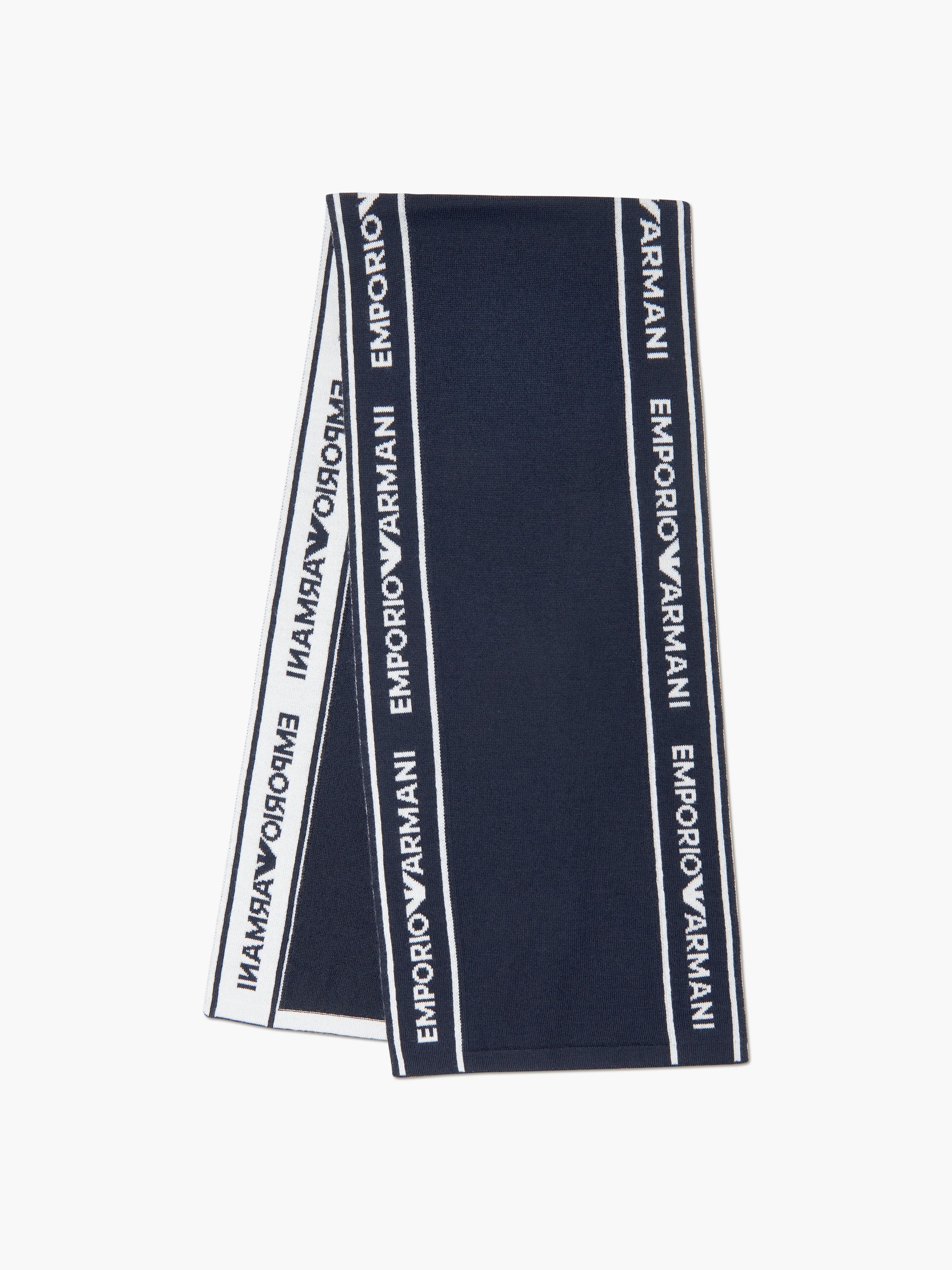 Emporio Armani Boys Logo Scarf in Navy Big Sale Sale Online