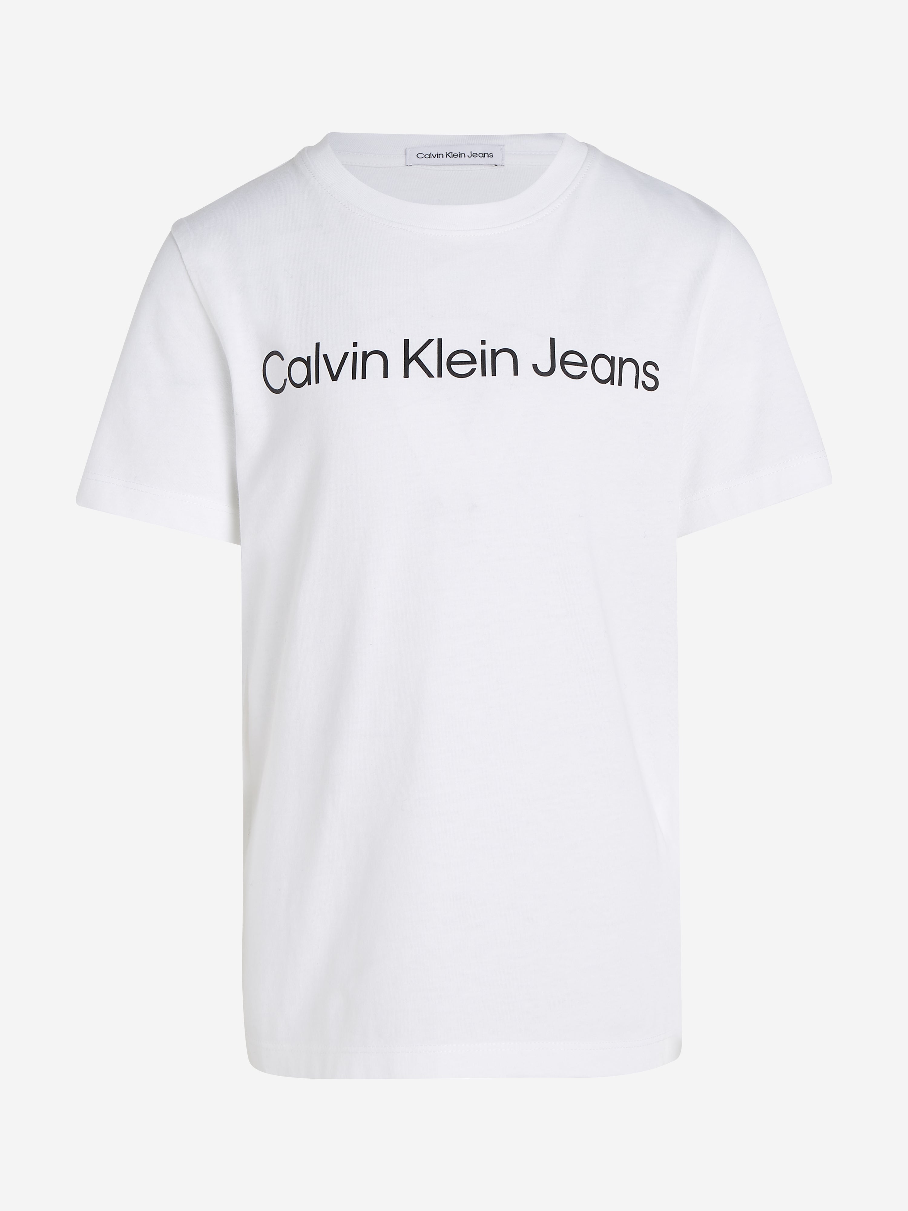 Calvin Klein Kids Logo T-Shirt in White Discount Low Cost