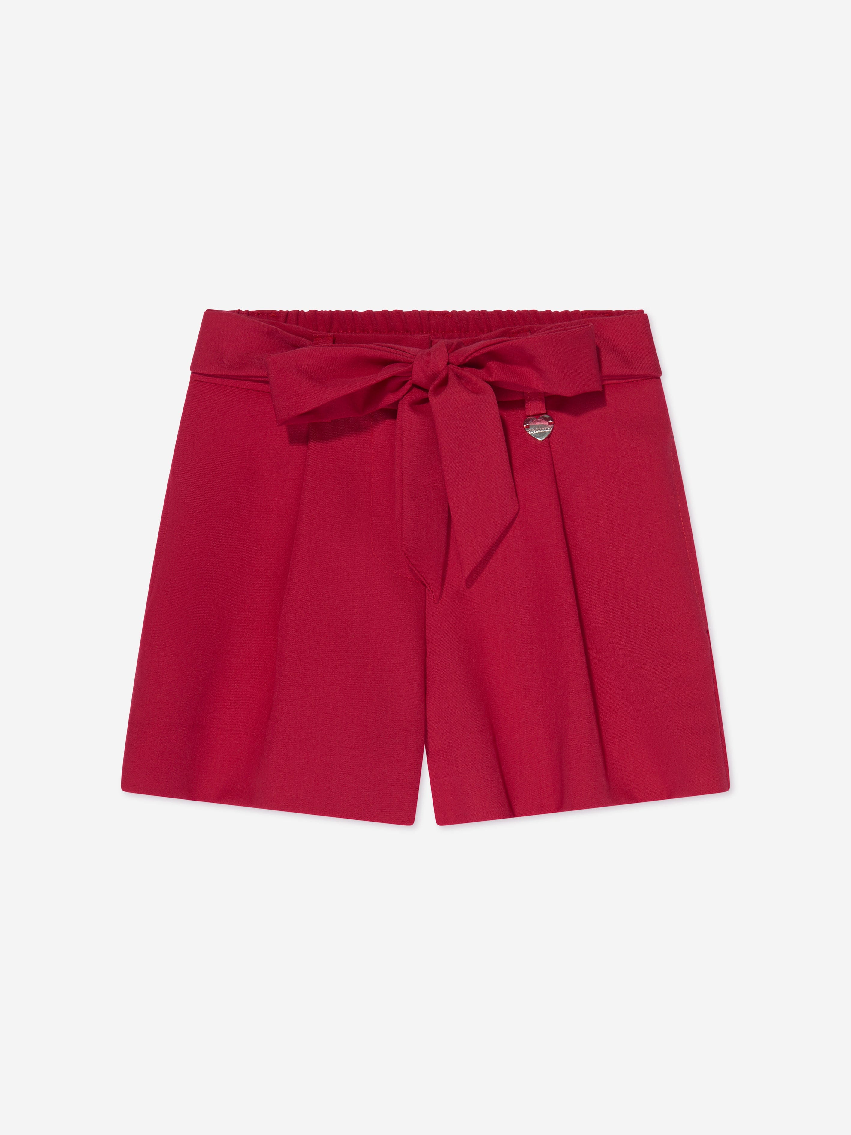 Monnalisa Girls Sash Belt Shorts in Red Buy Cheap Extremely