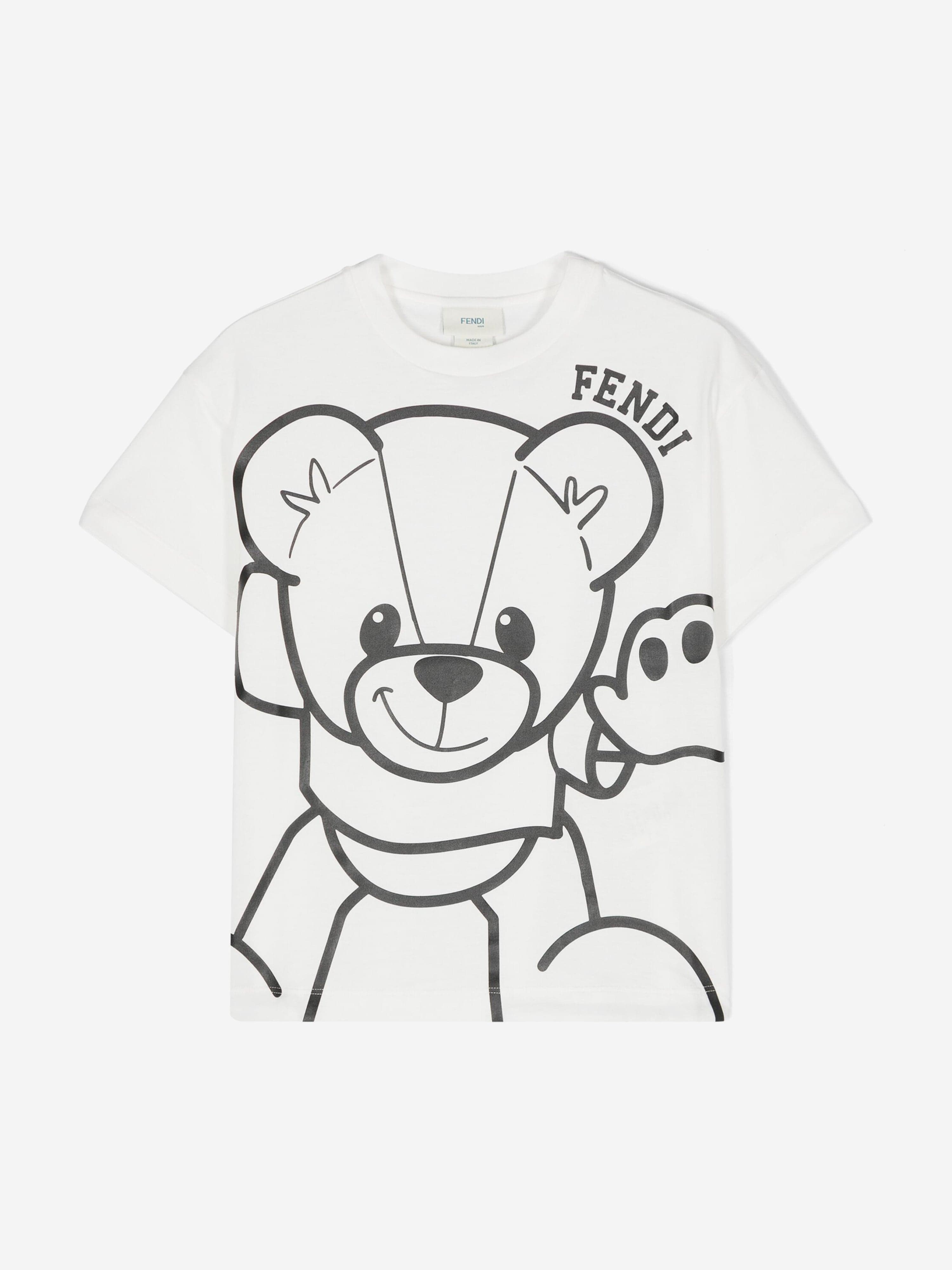 Kids Teddy Bear T-Shirt in White Get To Buy For Sale