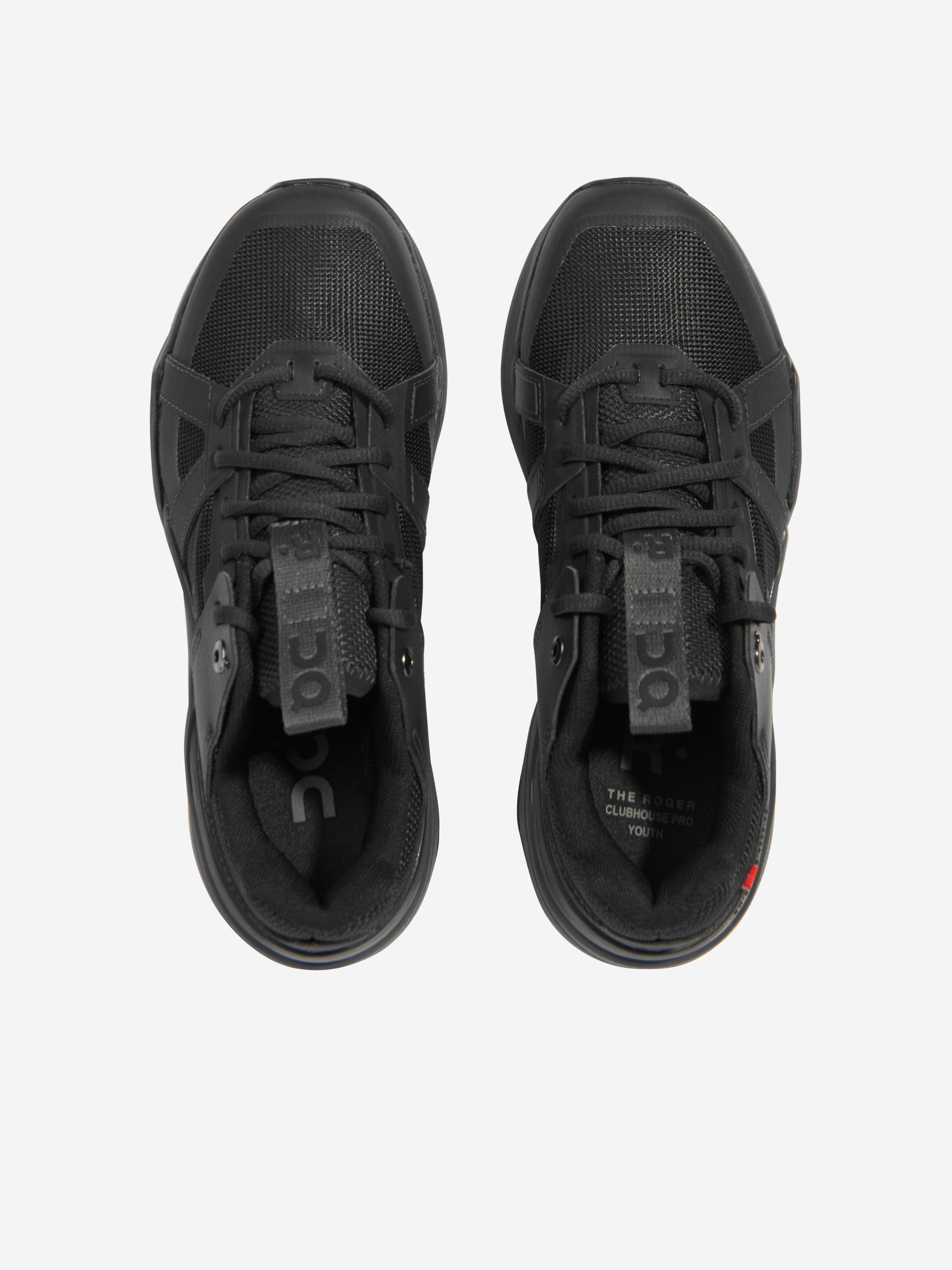 On Running Kids The Roger CH Pro Youth Trainers in Black Cheap Affordable