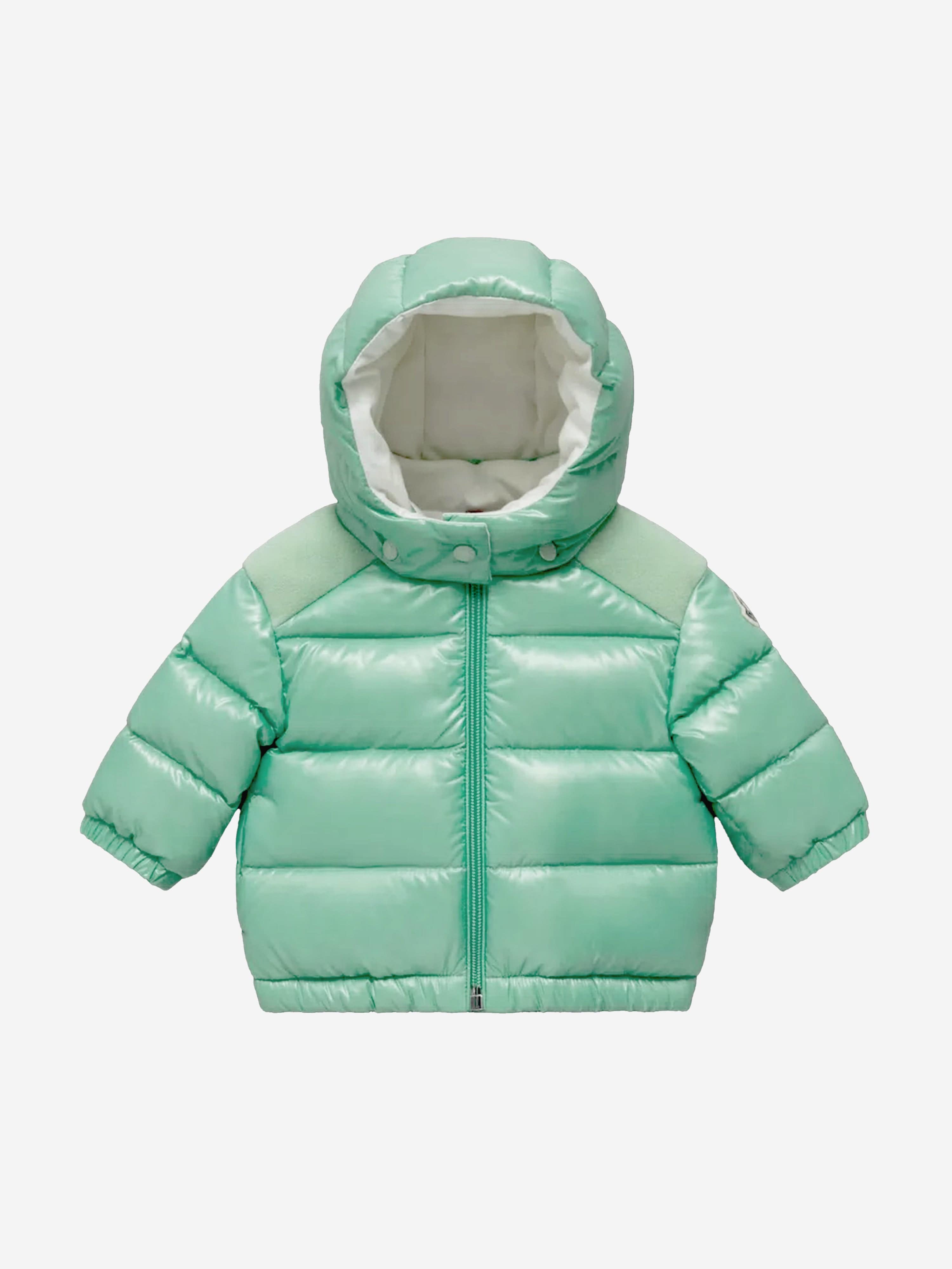 Moncler Enfant Baby Girls Down Padded Valya Jacket in Green Free Shipping Fashion Style