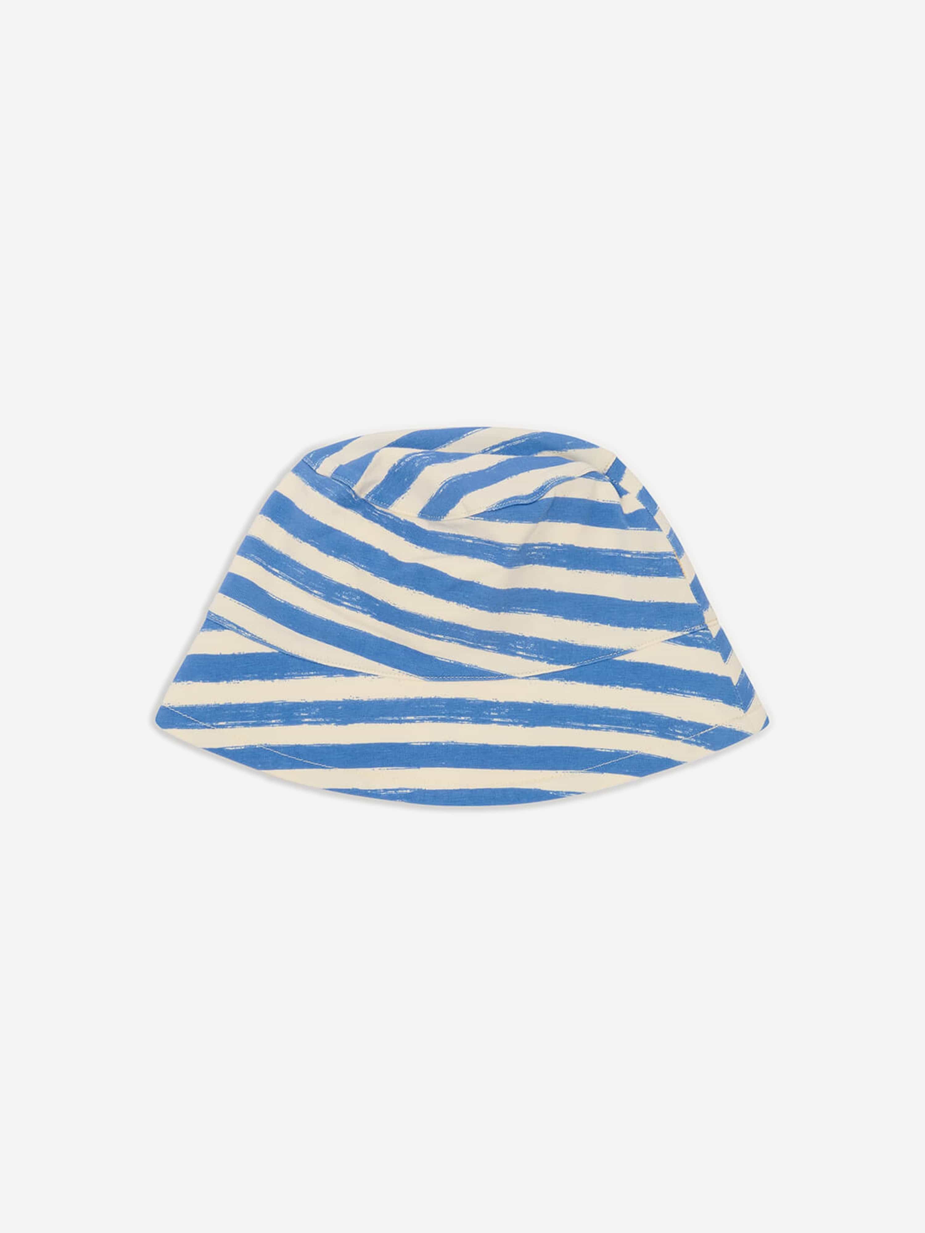 The Bonnie Mob Boys Chill Striped Sun Hat in Blue Cheap Comfortable