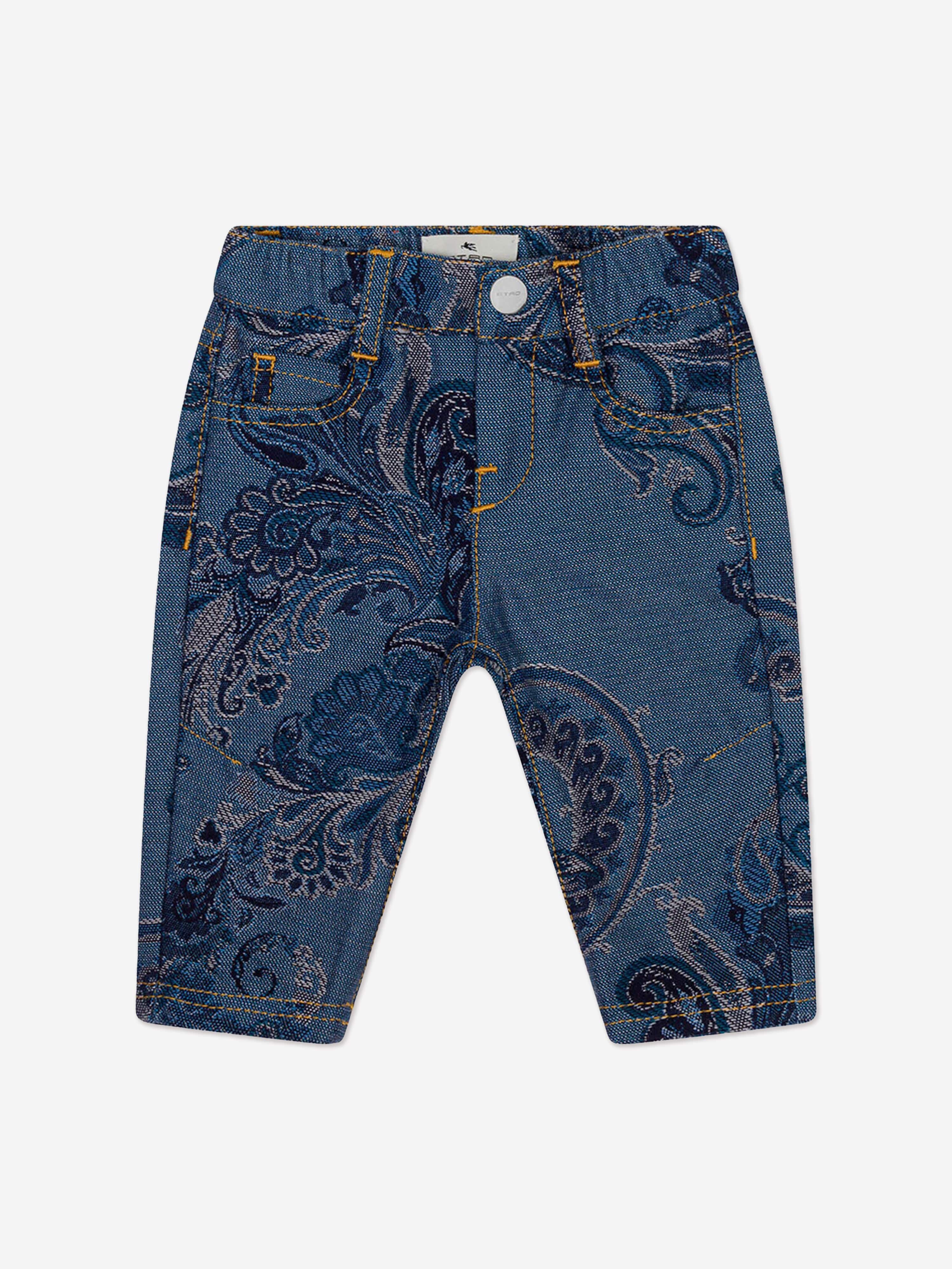 Etro Baby Boys Paisley Print Jeans in Blue Discount Order