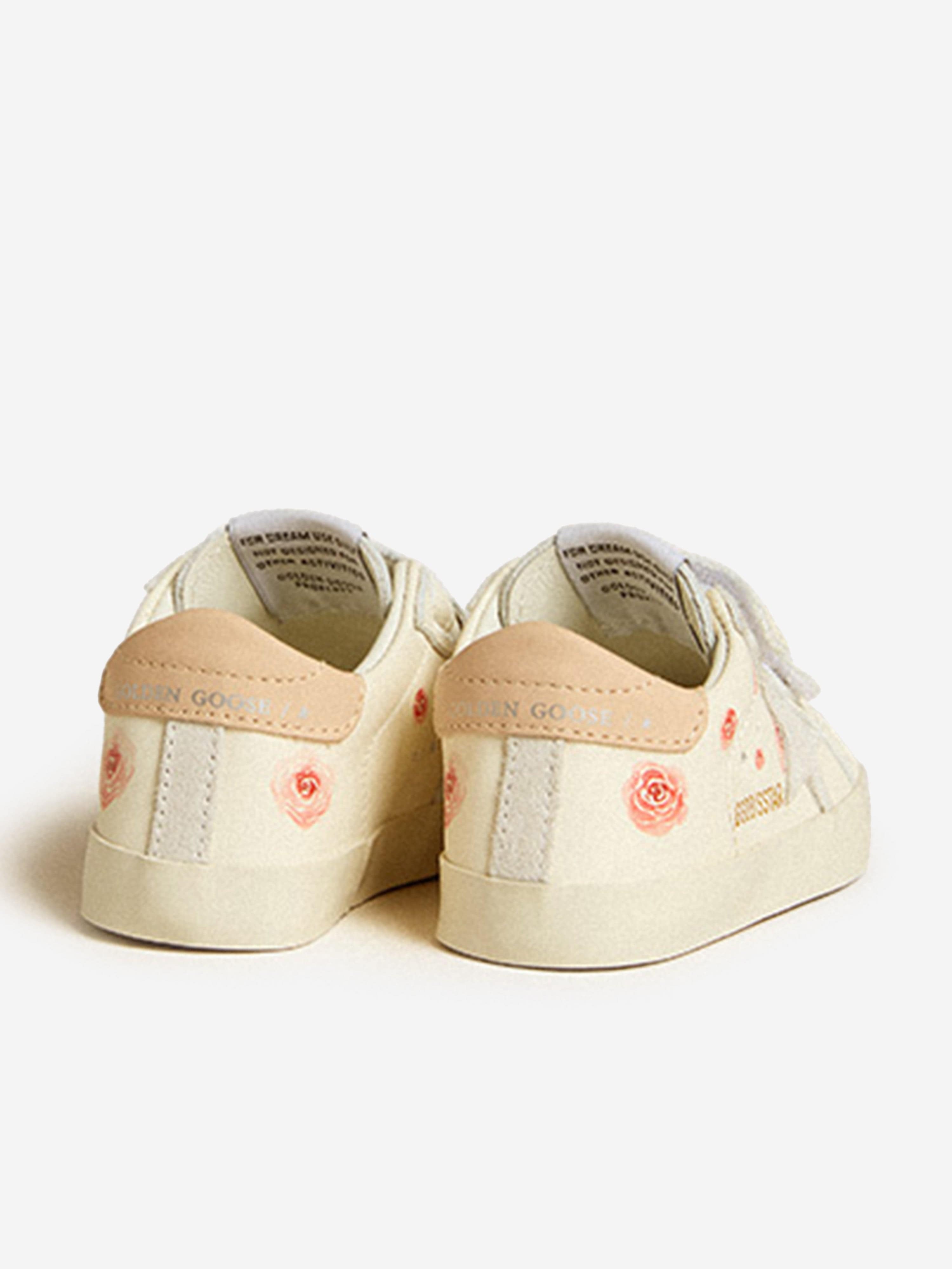 Baby Girls Leather and Suede Star Trainers in White Free Shipping Cheap Real