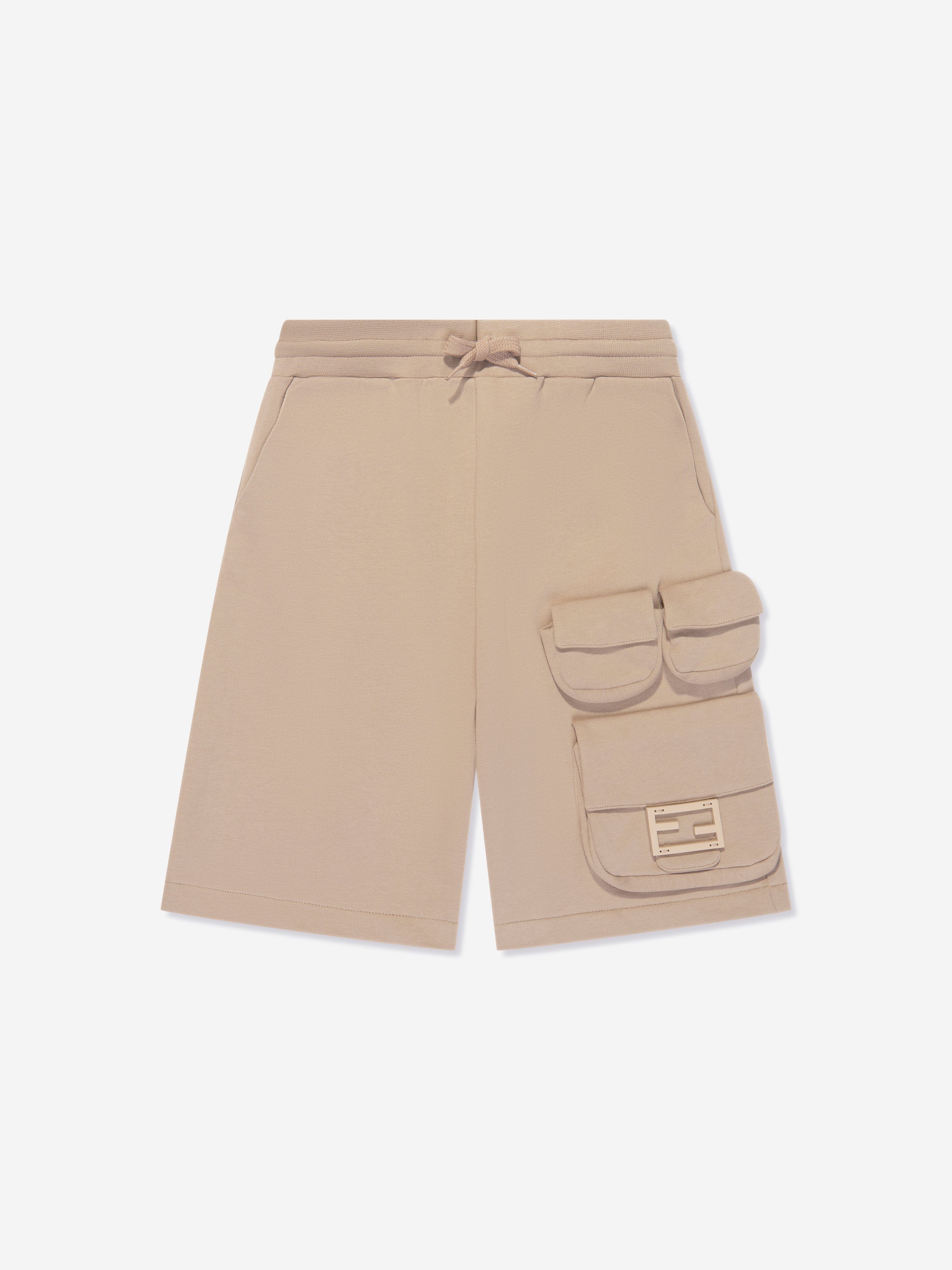 Fendi Boys Baguette Pocket Cargo Shorts in Beige Buy Cheap Hot Sale