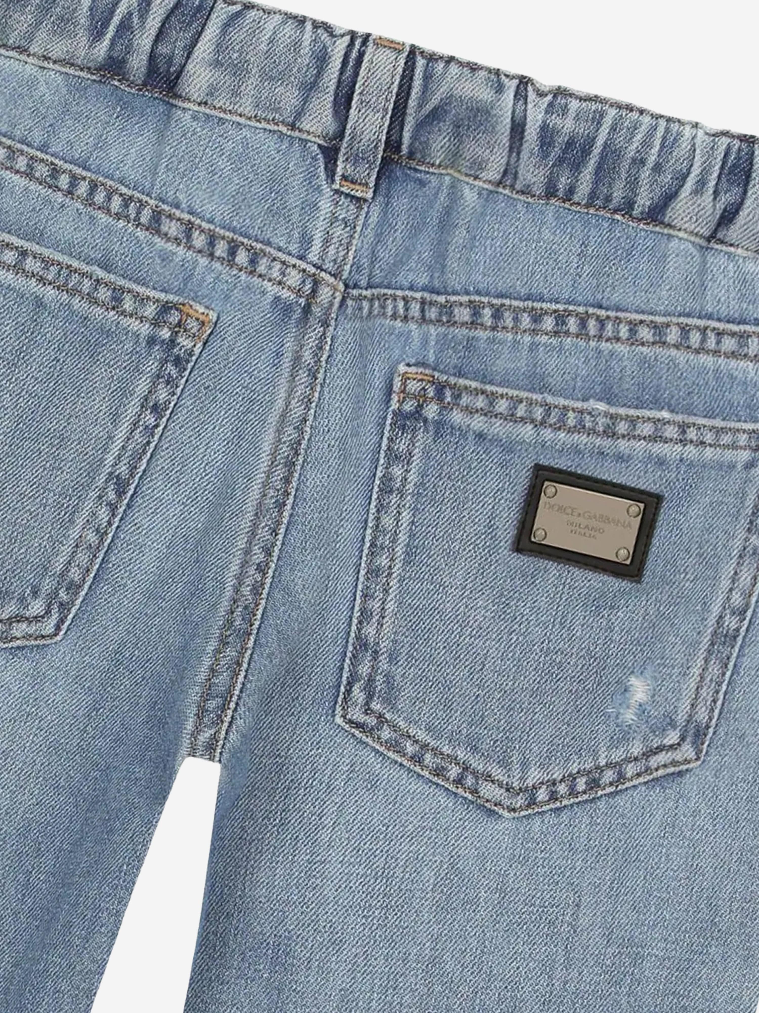 Dolce & Gabbana Boys Distressed Jeans in Blue The Cheapest For Sale