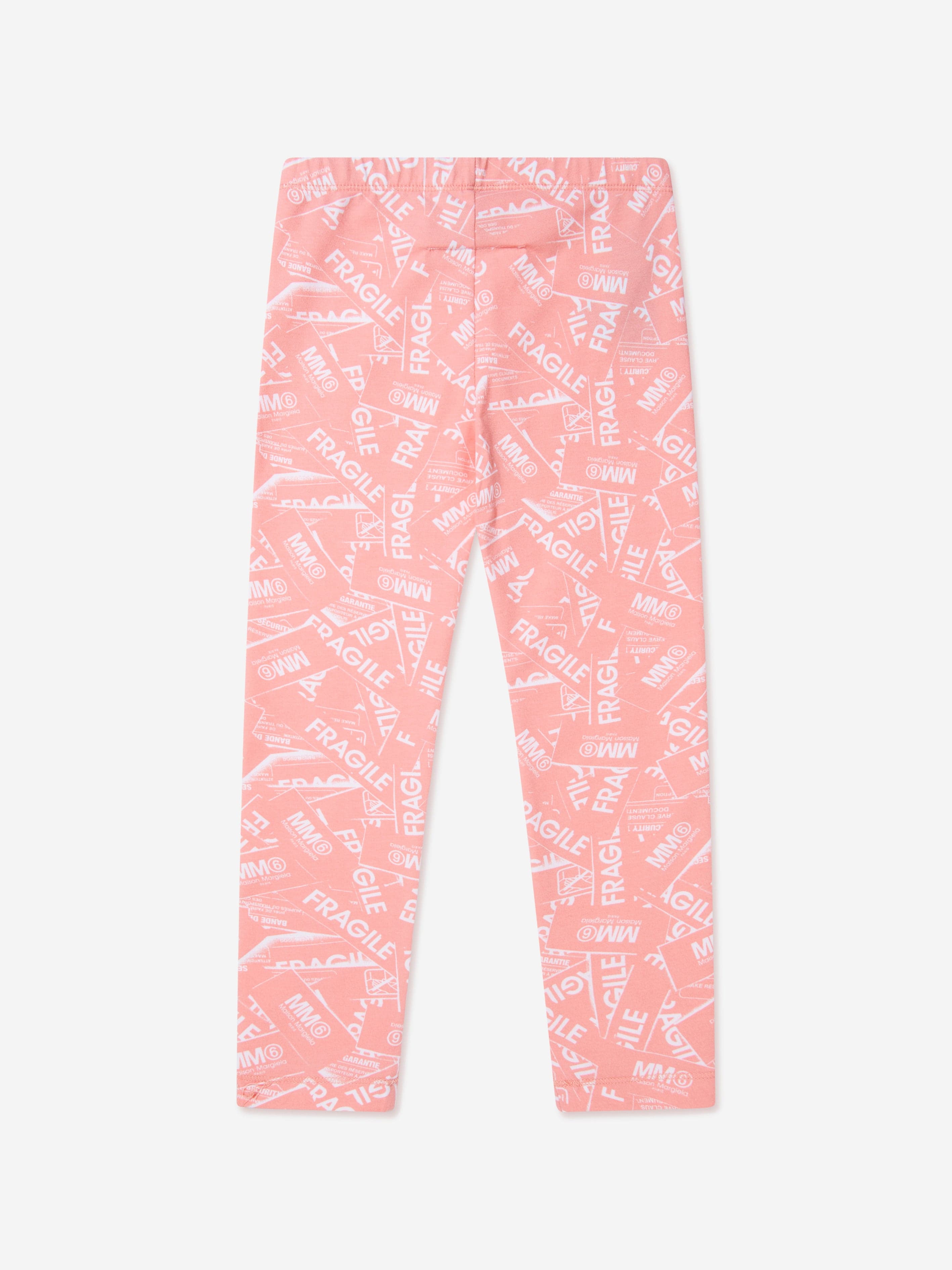 MM6 Maison Margiela Kids Fragile Logo Print Leggings Online Online Free Shipping