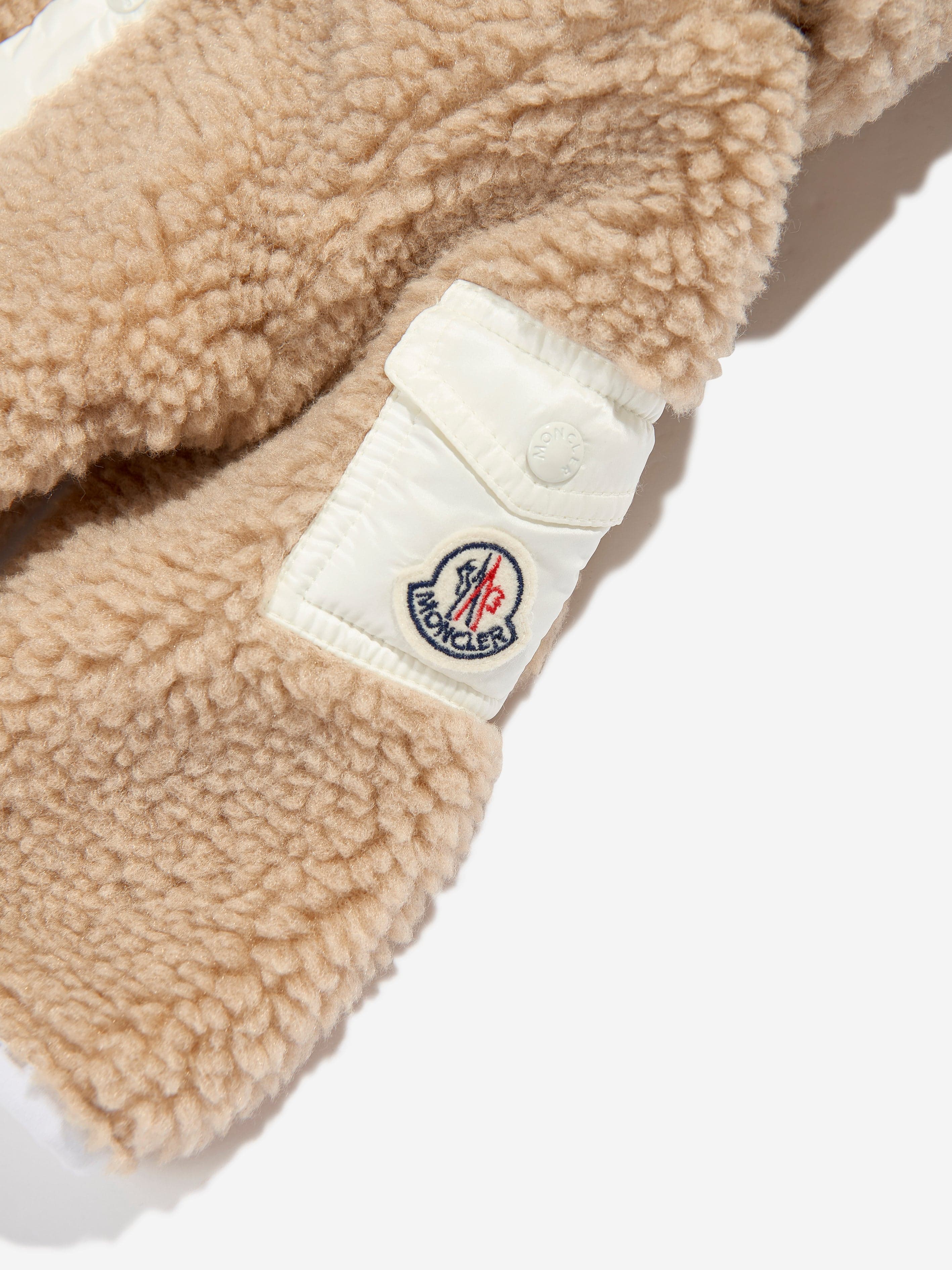 Moncler Enfant Baby Teddy Fleece Romper in Brown Discount Largest Supplier