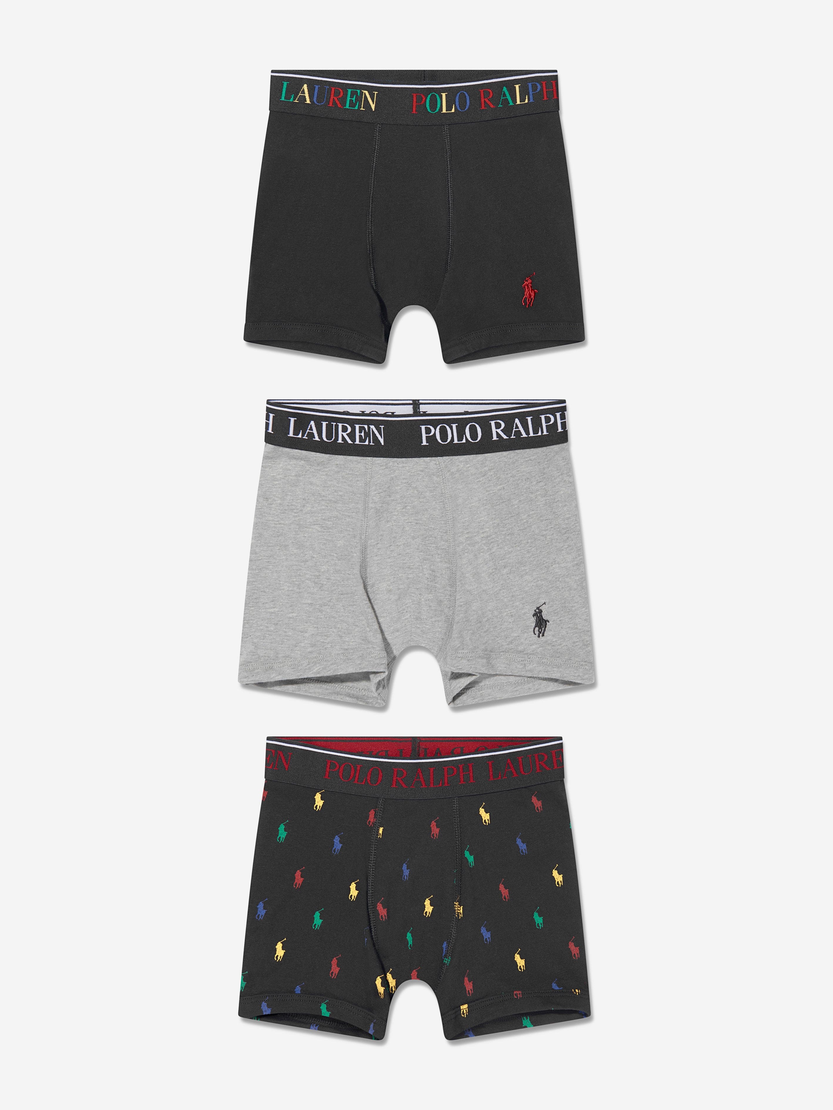 Ralph Lauren Boys 3 Pack Boxer Shorts Set in Multicolour Clearance Pictures